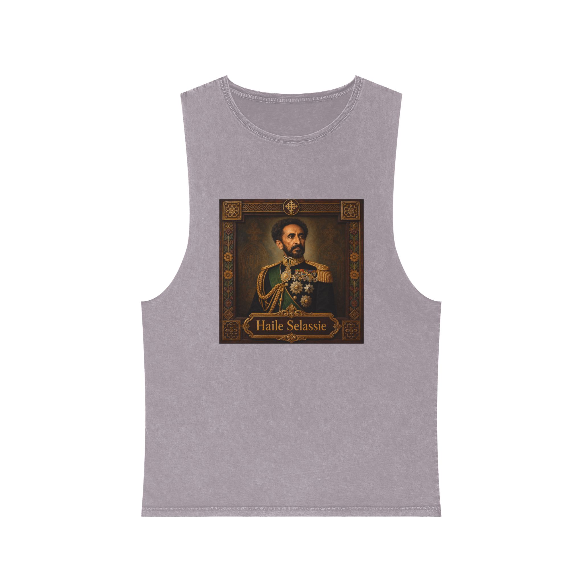 Haile Selassie Unisex Stonewash Tank Top - Image 17