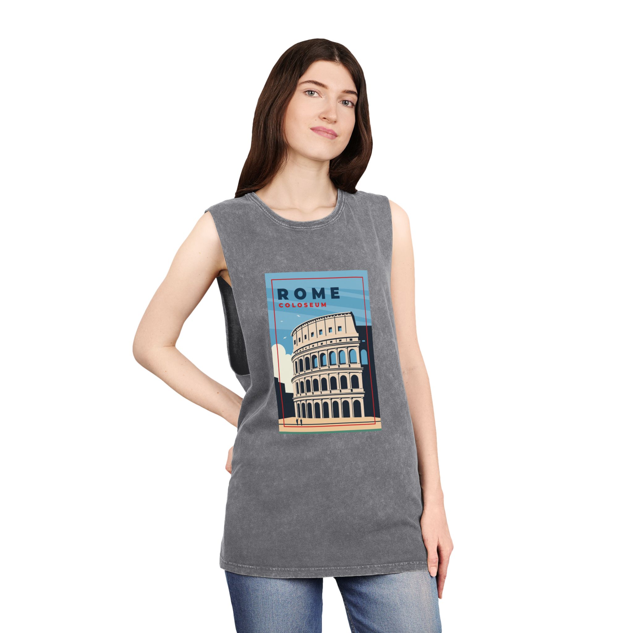 Historical Design E022AB Unisex Stonewash Tank Top - Image 12