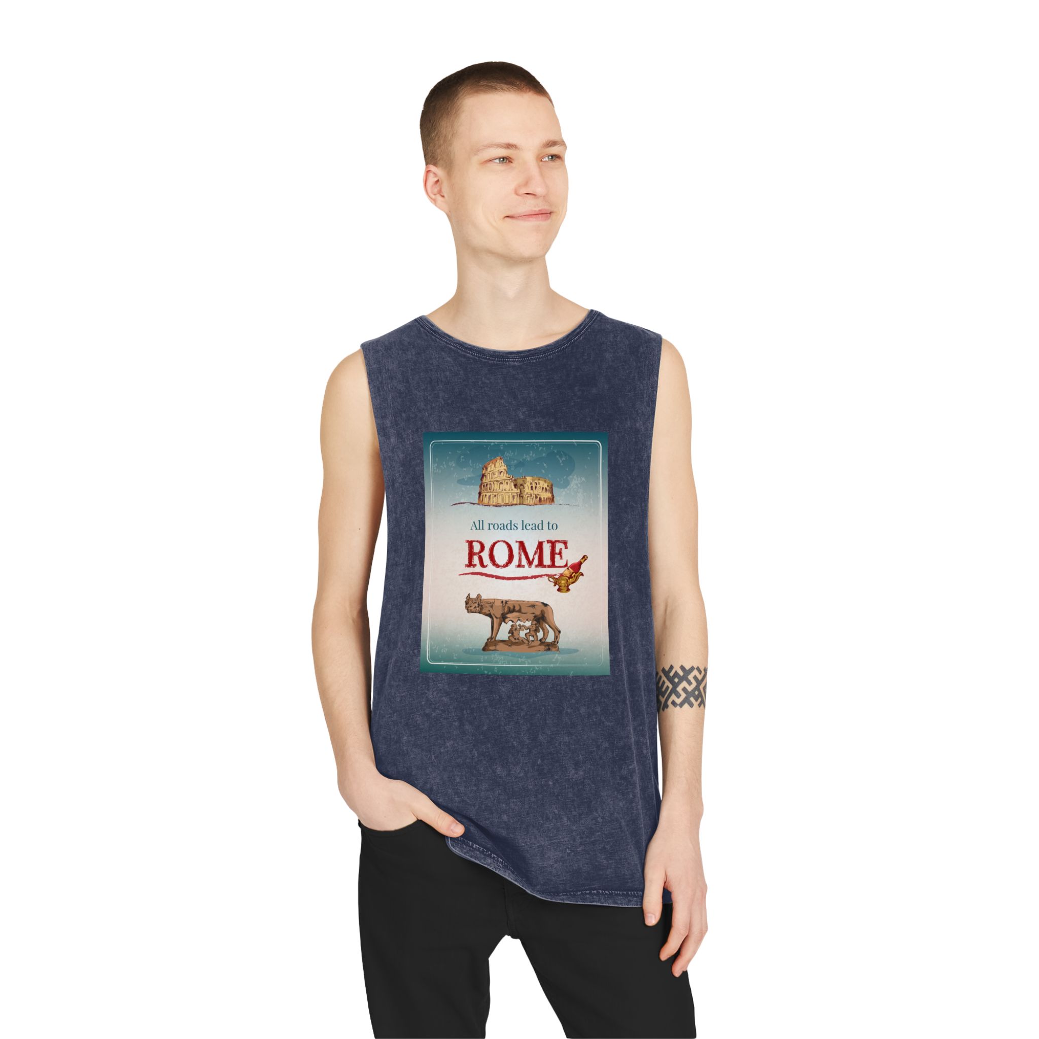 Historical Design E34B4F Unisex Stonewash Tank Top - Image 15