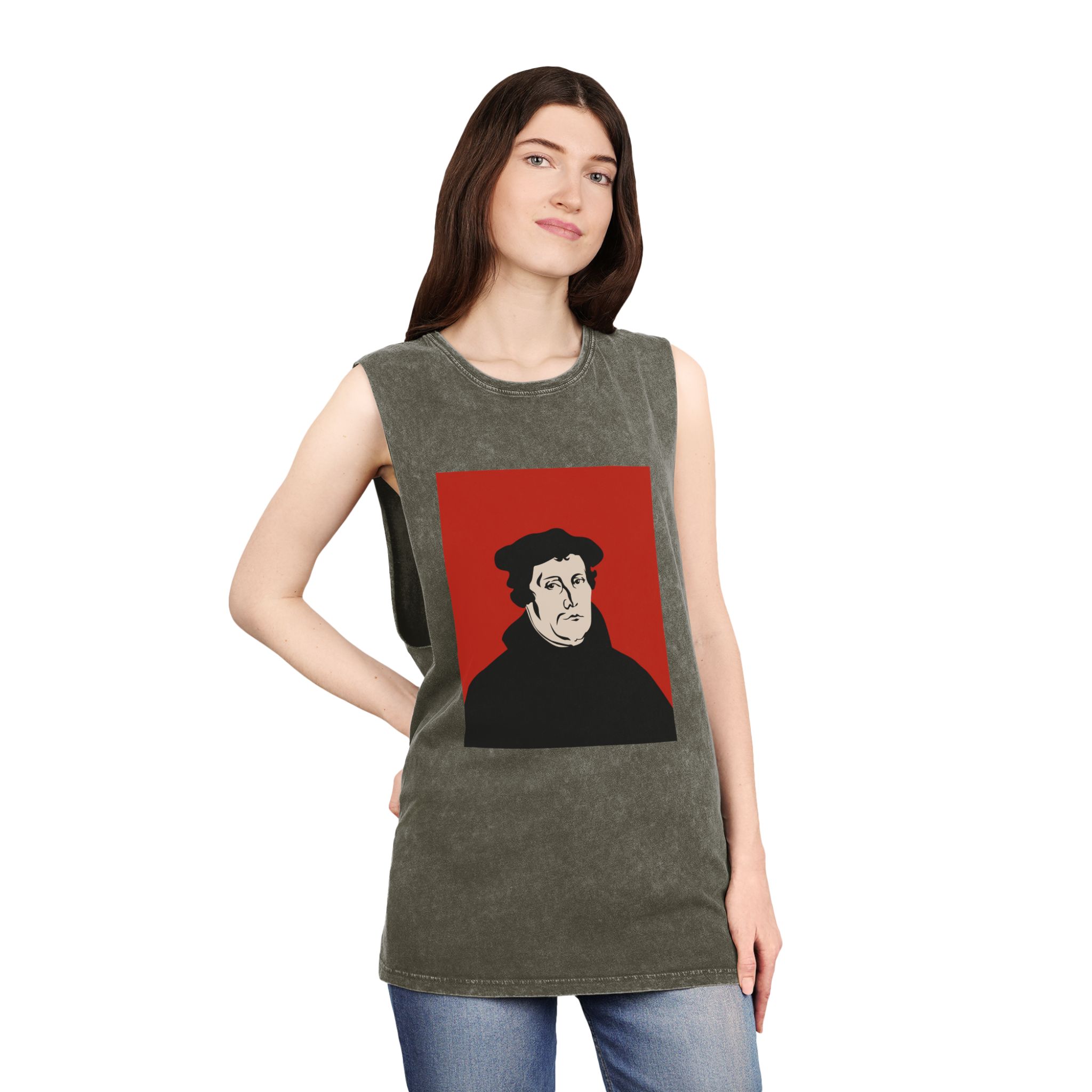 Martin Luther Unisex Stonewash Tank Top - Image 8