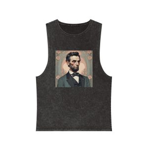 Abraham Lincoln4 Unisex Stonewash Tank Top