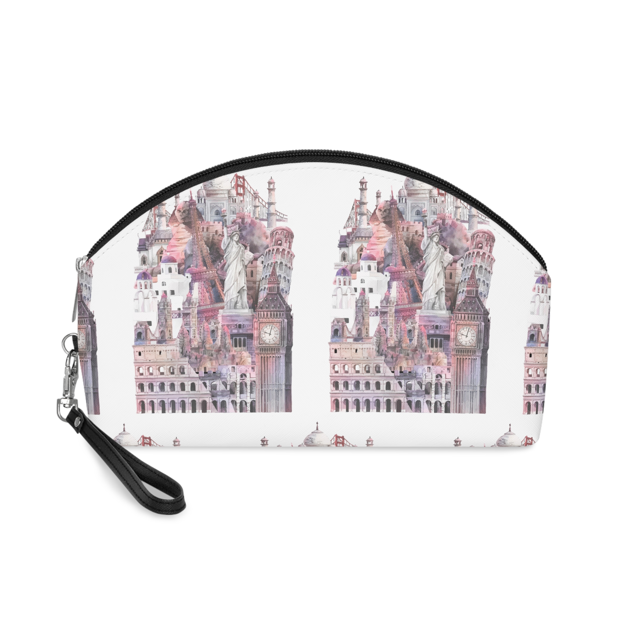 Collection Architectural Landmarks Painted By Watercolor Makeup Bag