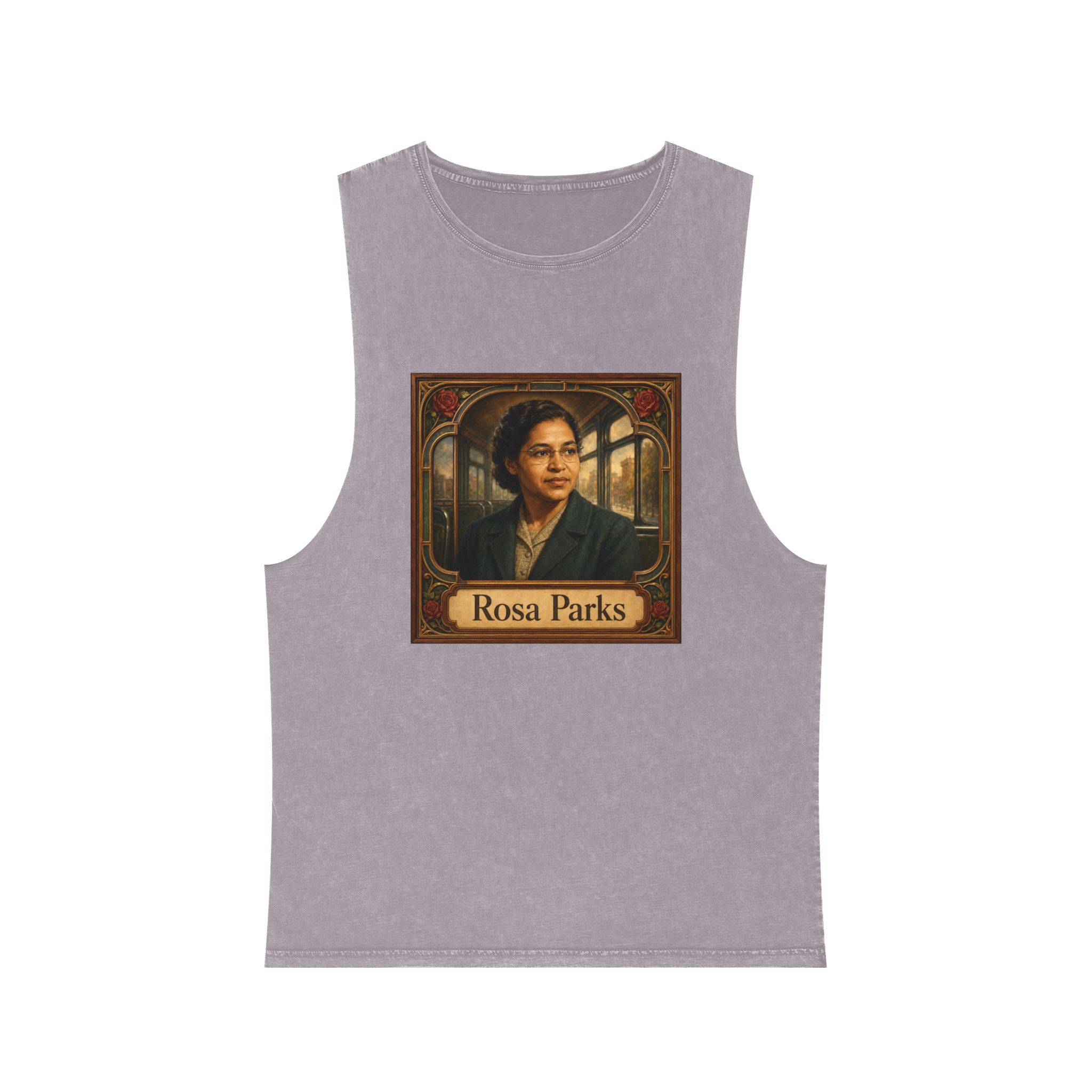 Rosa Parks Unisex Stonewash Tank Top - Image 17
