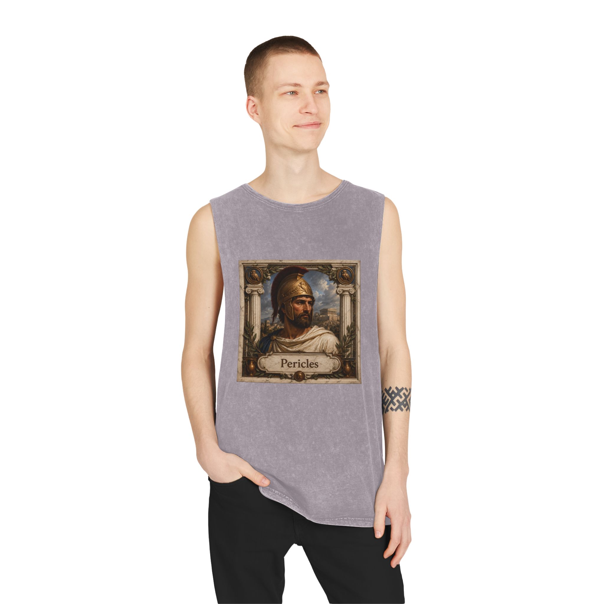 Pericles Unisex Stonewash Tank Top - Image 19
