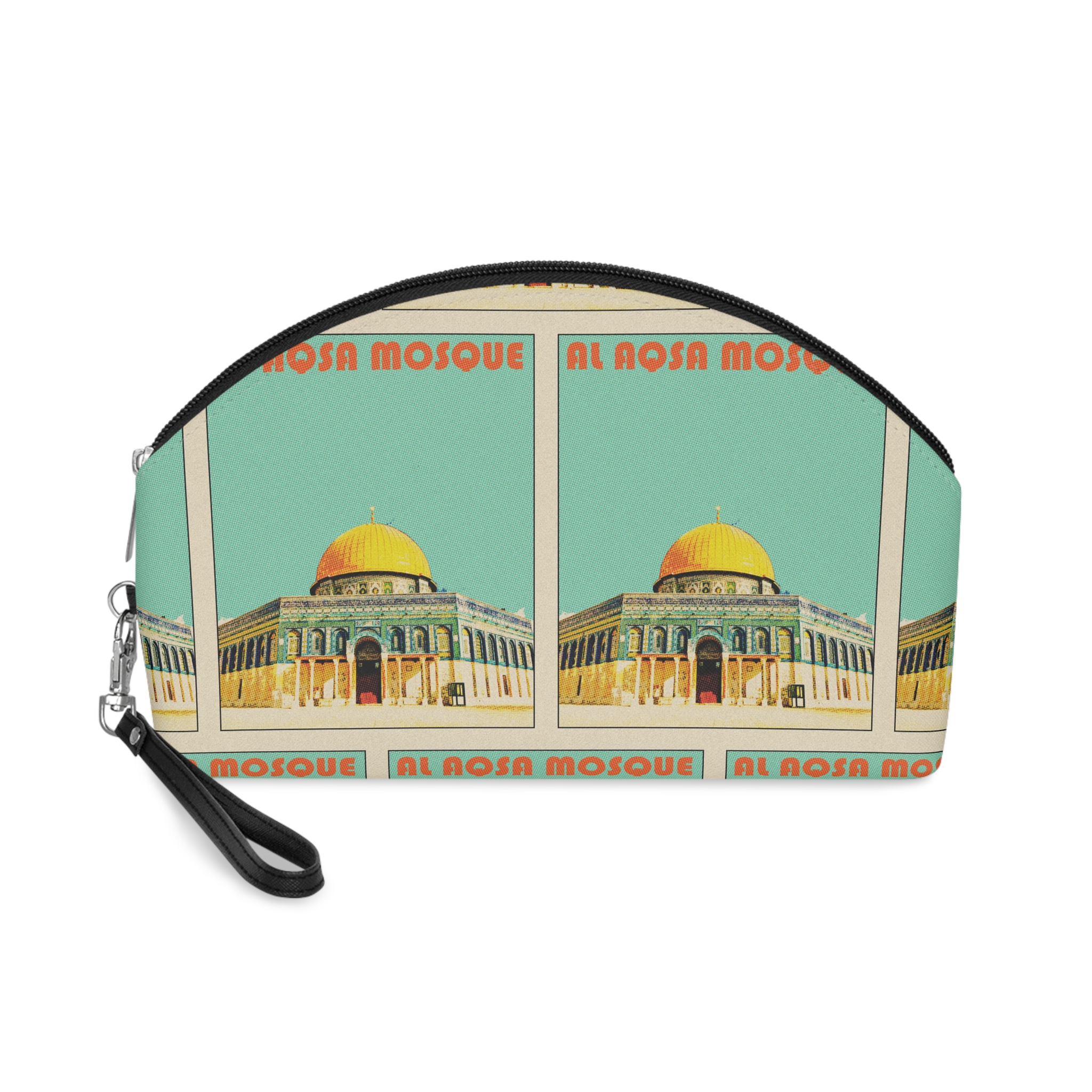 Al Aqsa Mosque Retro Travel Poster Makeup Bag