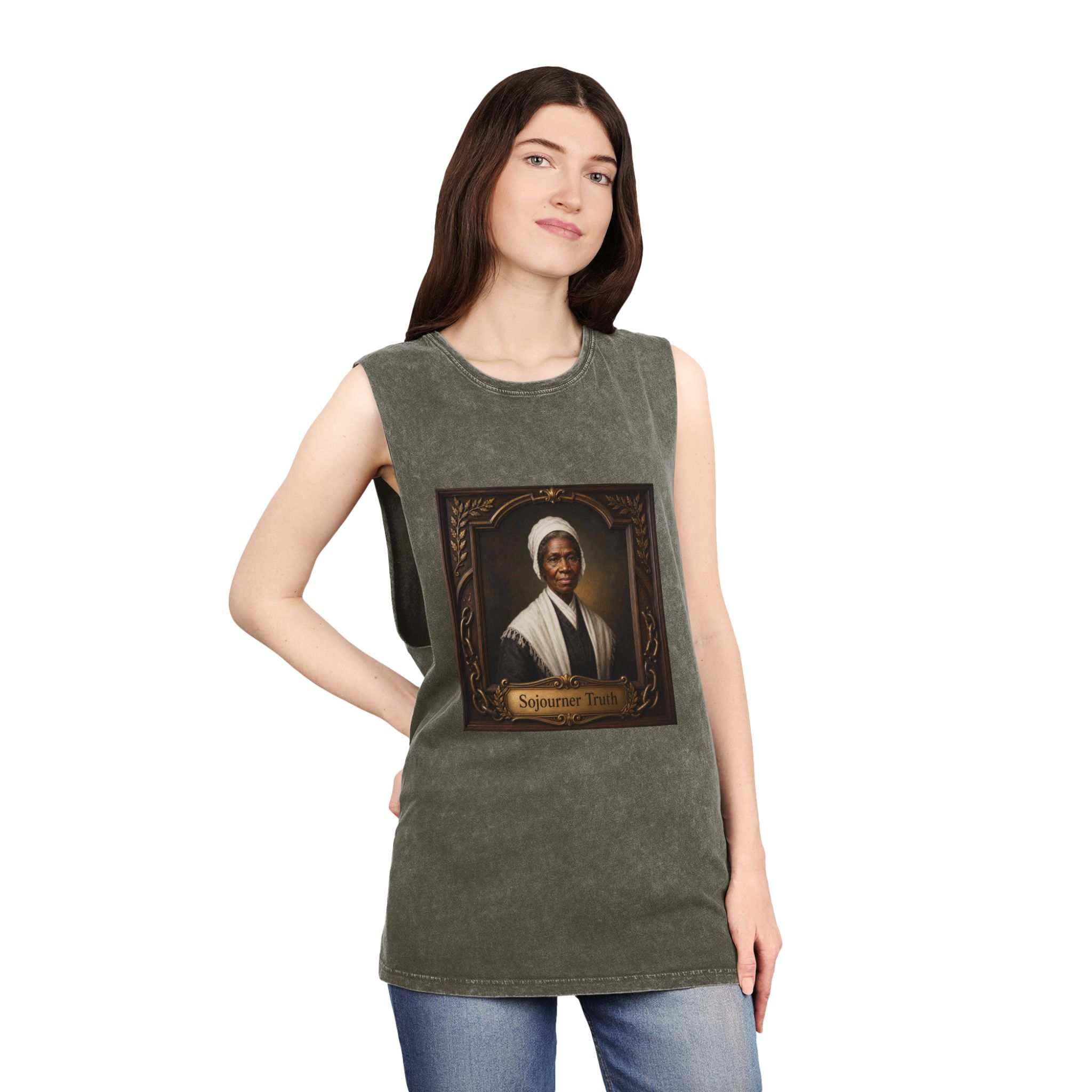 Sojourner Truth Unisex Stonewash Tank Top - Image 8