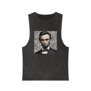 Abraham Lincoln11 Unisex Stonewash Tank Top