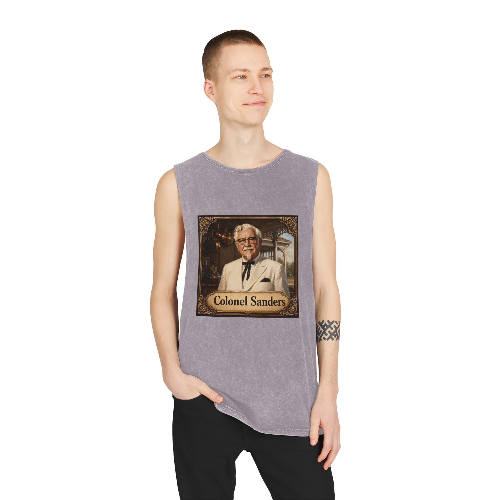 Colonel Sanders Unisex Stonewash Tank Top - Image 19