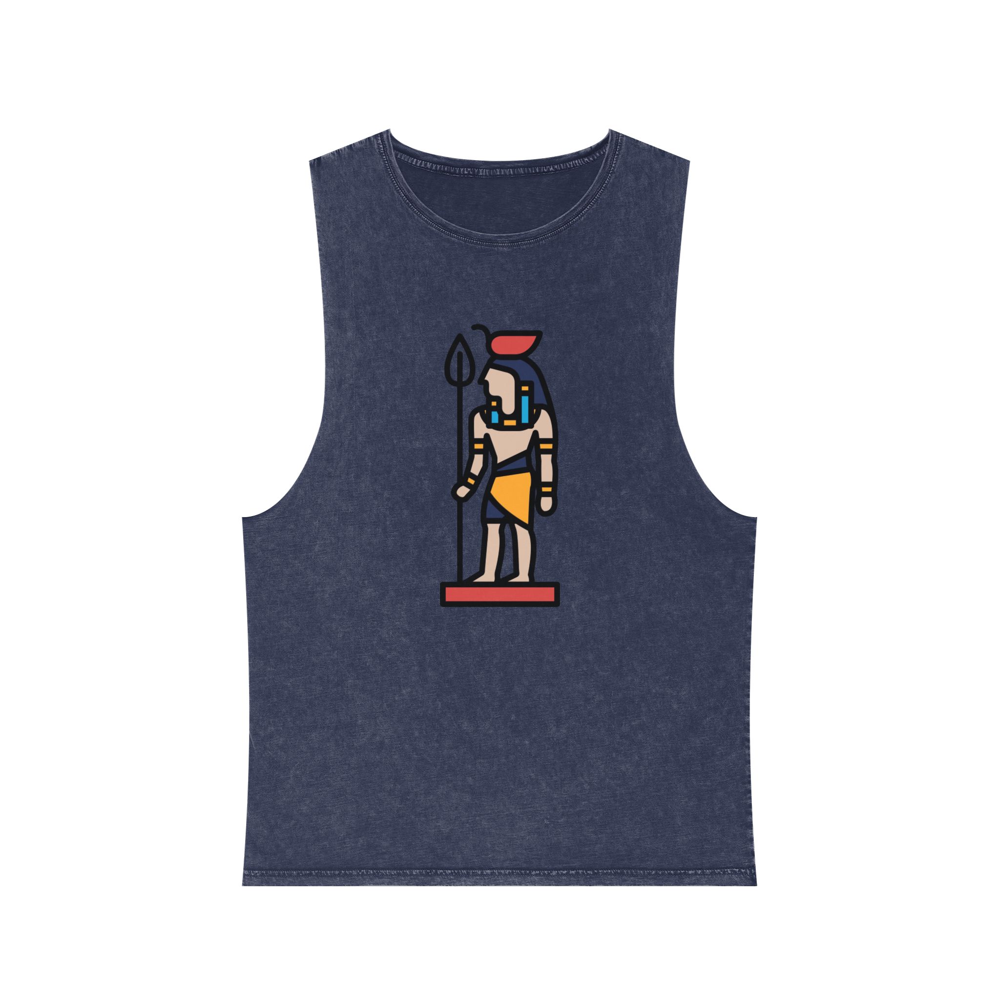 Ancient Egyptian Sculpture Line Style Unisex Stonewash Tank Top - Image 13