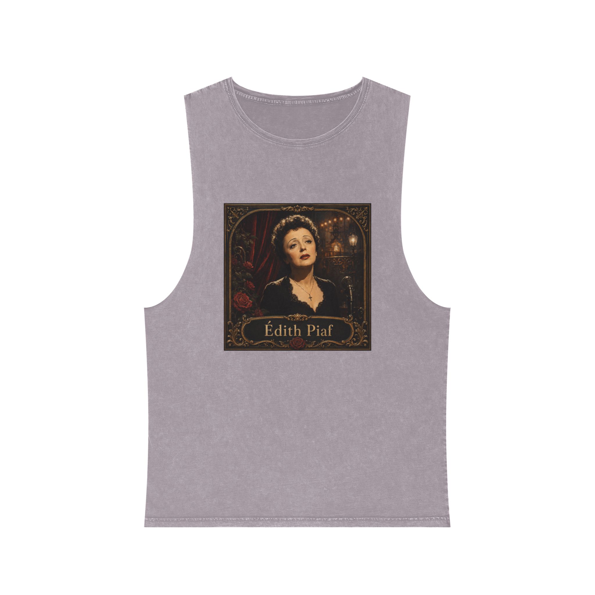 Edith Piaf Unisex Stonewash Tank Top - Image 17