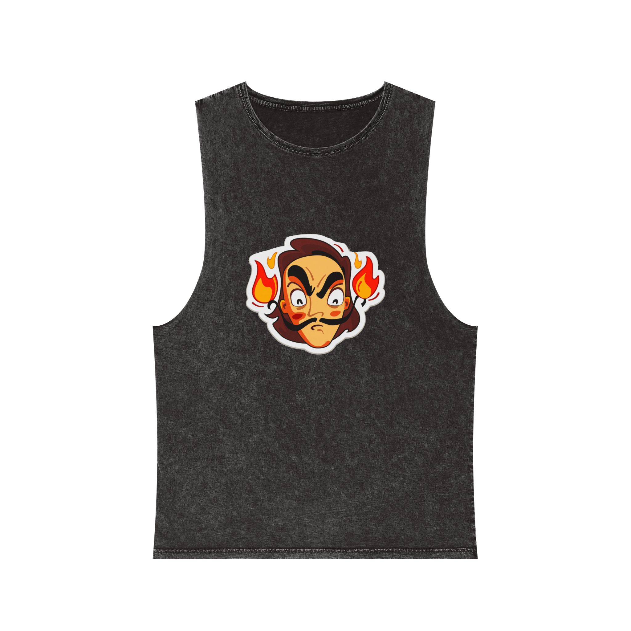 Angry Dali Unisex Stonewash Tank Top
