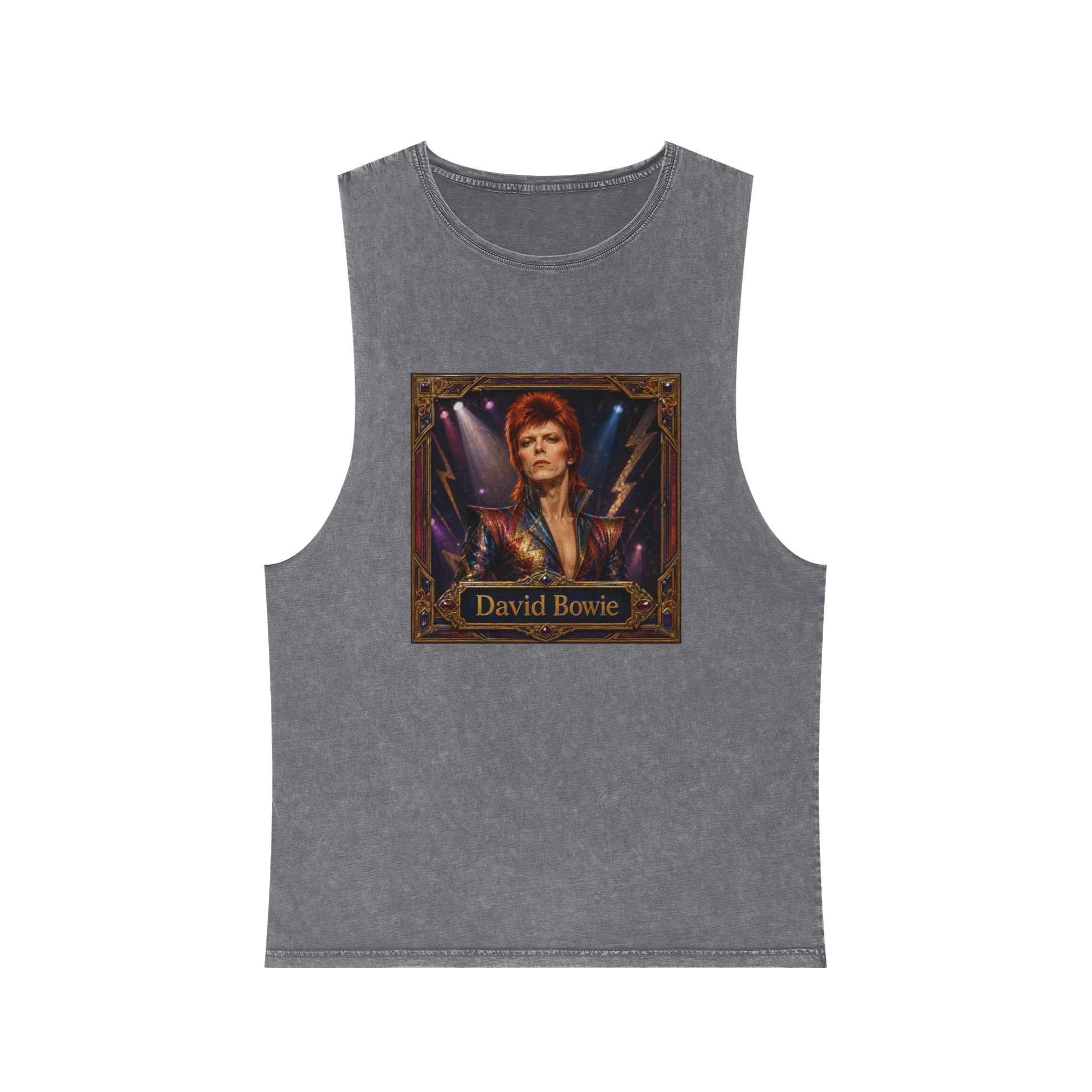 David Bowie Unisex Stonewash Tank Top - Image 9