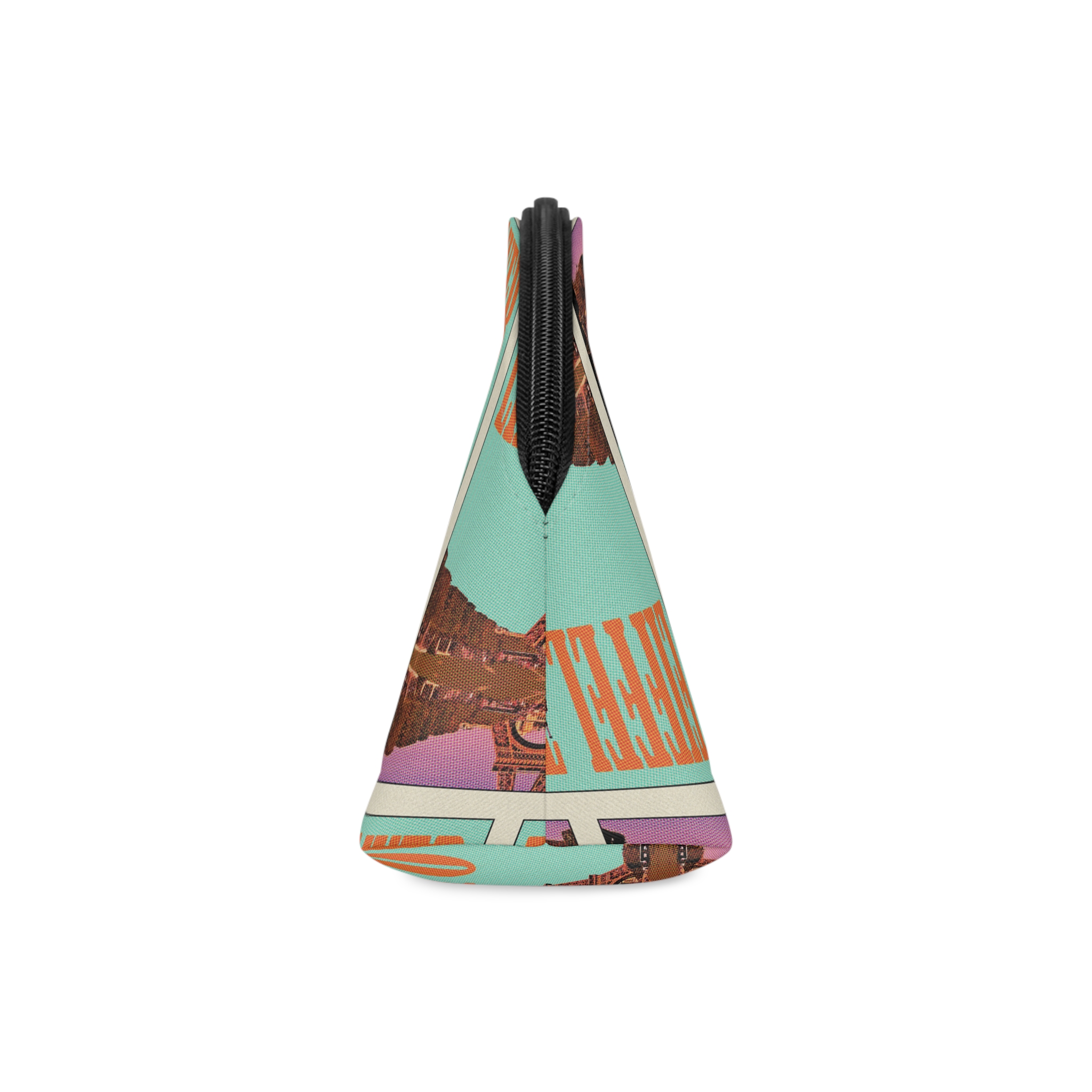 Eiffel Tower Retro Travel Poster Makeup Bag - Image 4