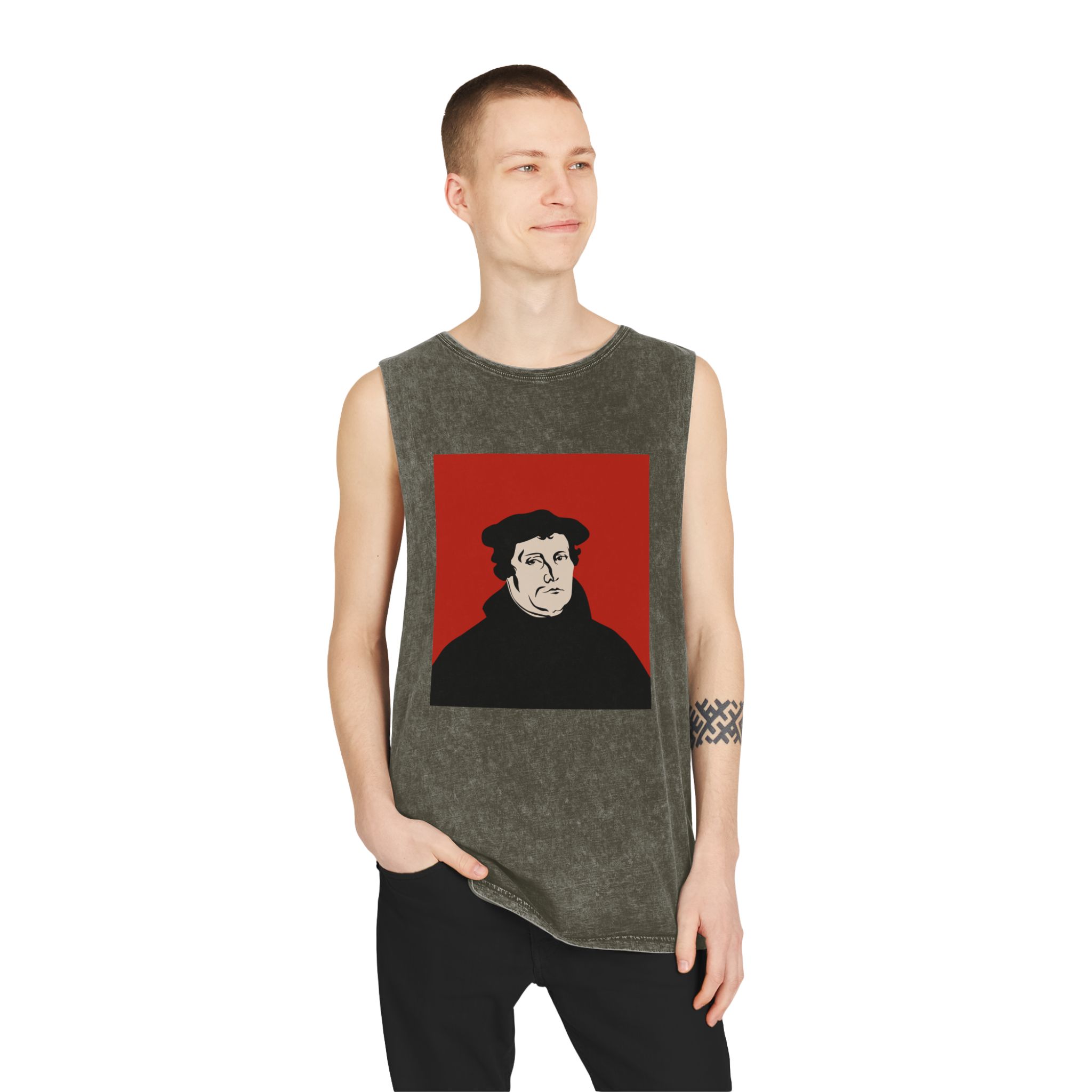 Martin Luther Unisex Stonewash Tank Top - Image 7