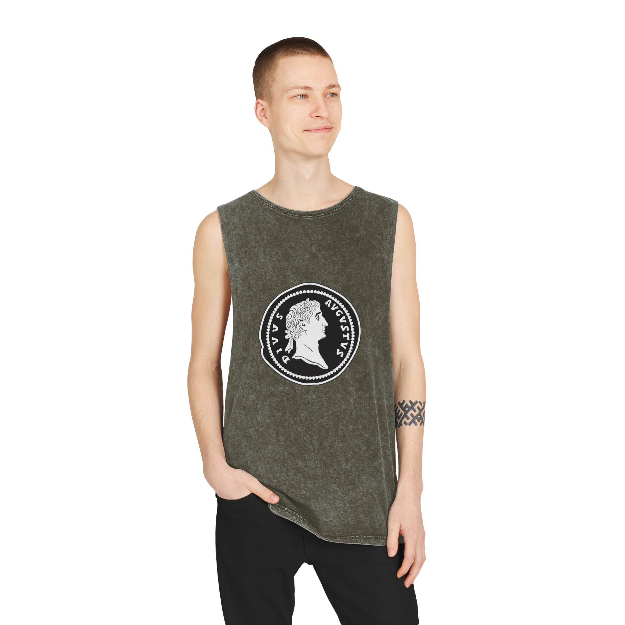Historical Design E4E6D2 Unisex Stonewash Tank Top - Image 7
