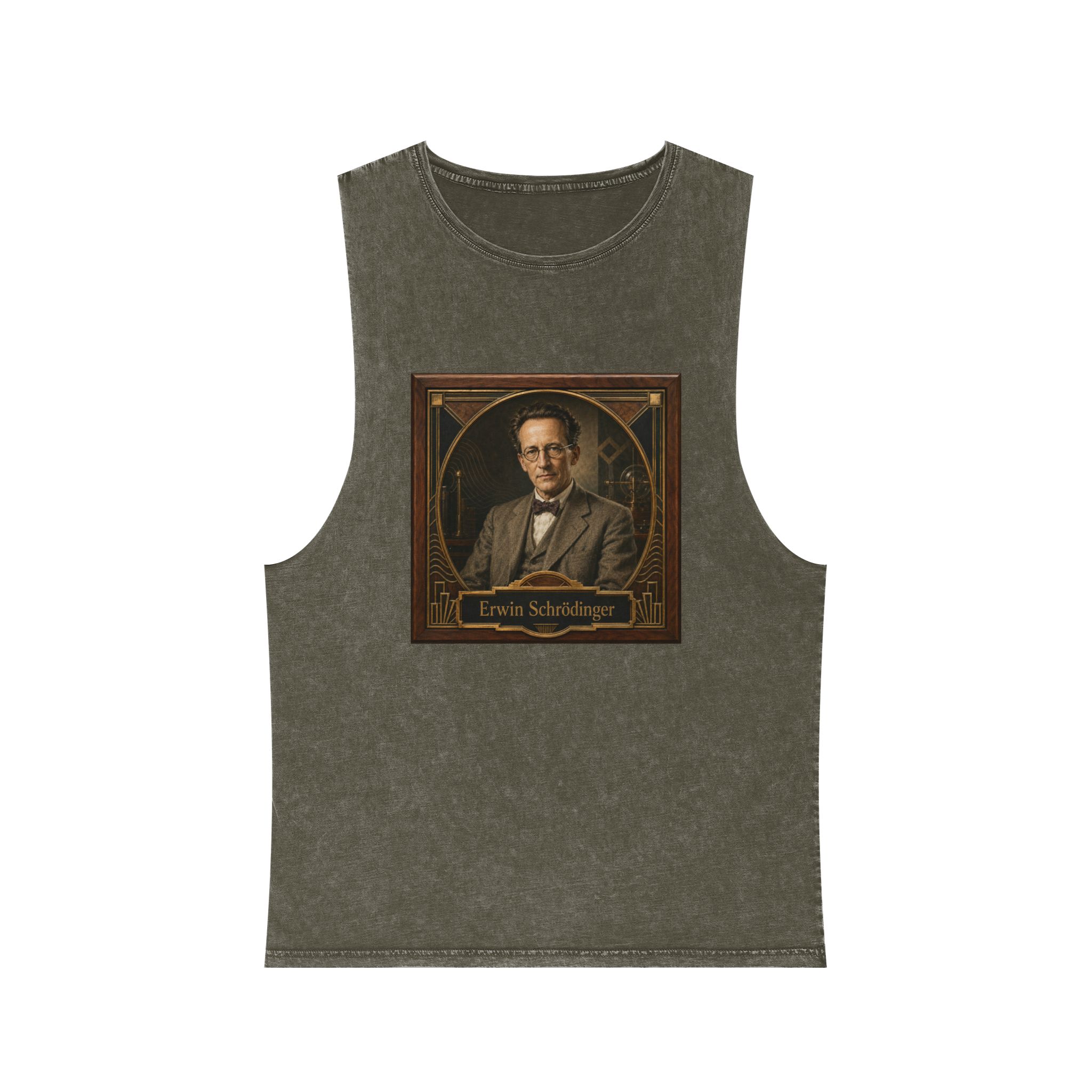 Erwin Schrodinger Unisex Stonewash Tank Top - Image 5