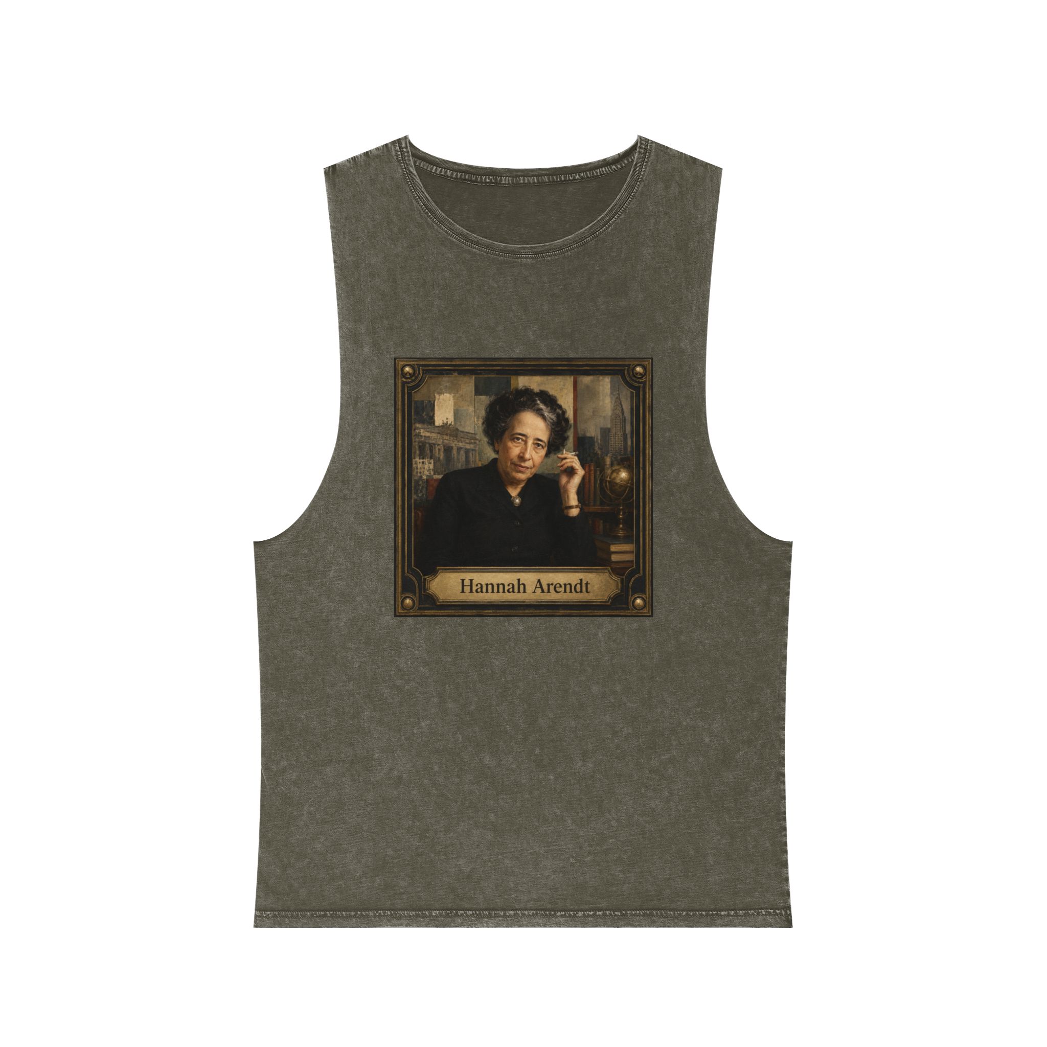 Hannah Arendt Unisex Stonewash Tank Top - Image 5