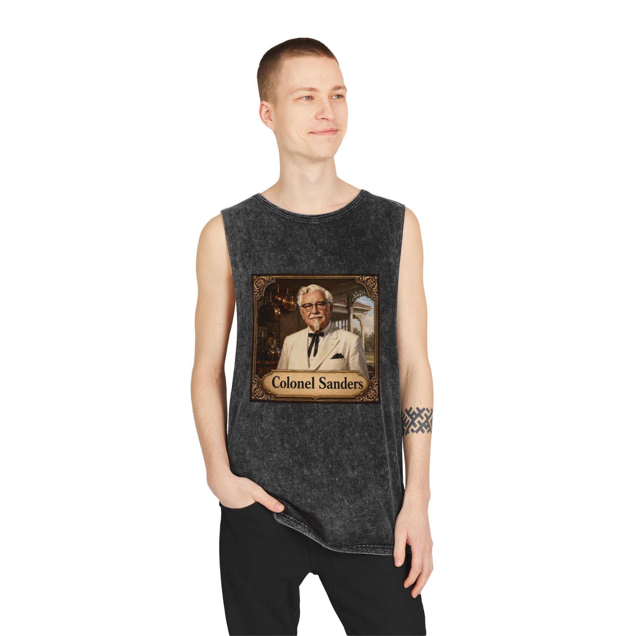 Colonel Sanders Unisex Stonewash Tank Top - Image 3
