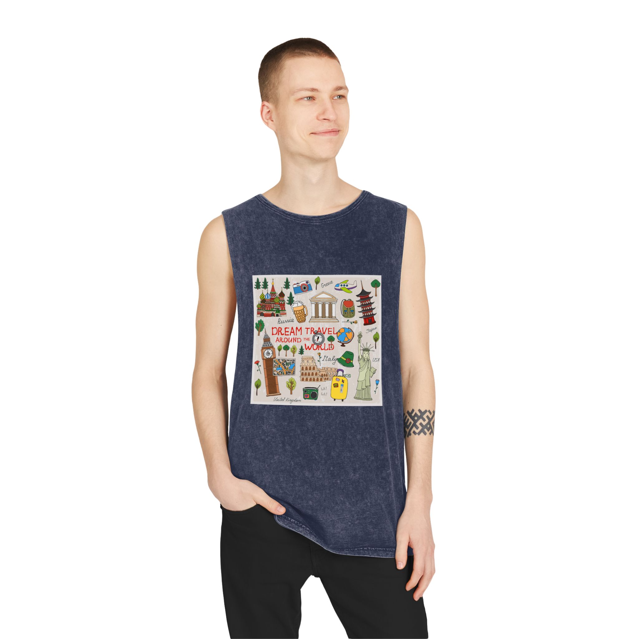 Historical Design AC647D Unisex Stonewash Tank Top - Image 15