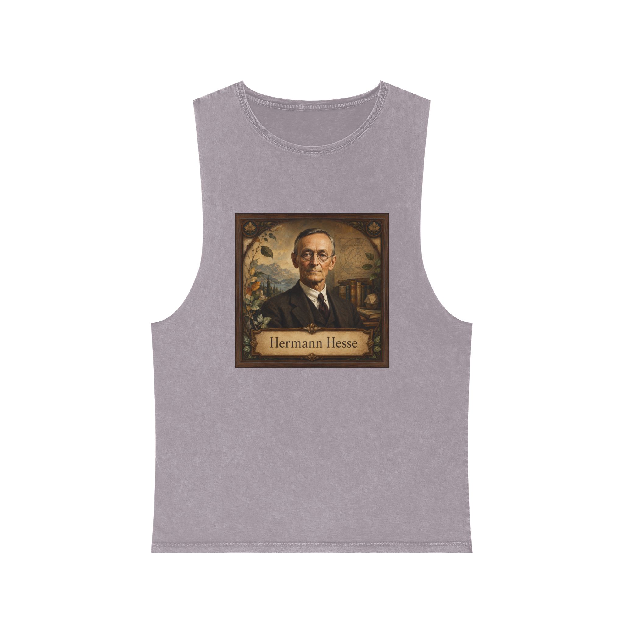 Hermann Hesse Unisex Stonewash Tank Top - Image 17