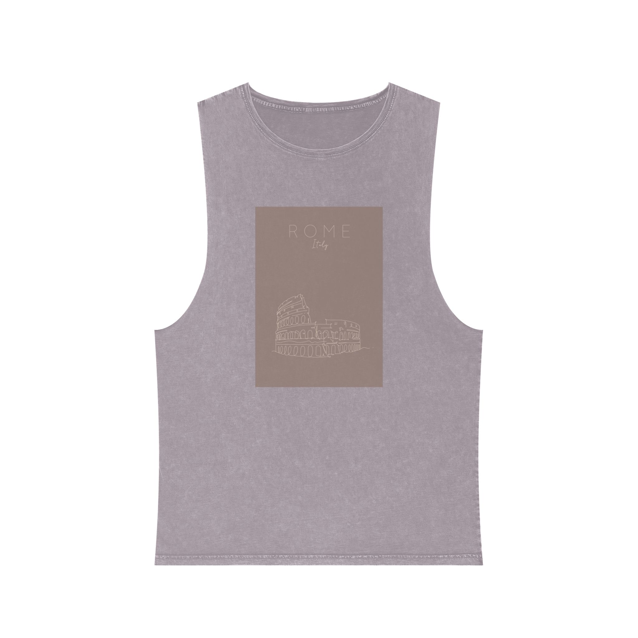 Poster City Rome Brown Unisex Stonewash Tank Top - Image 17
