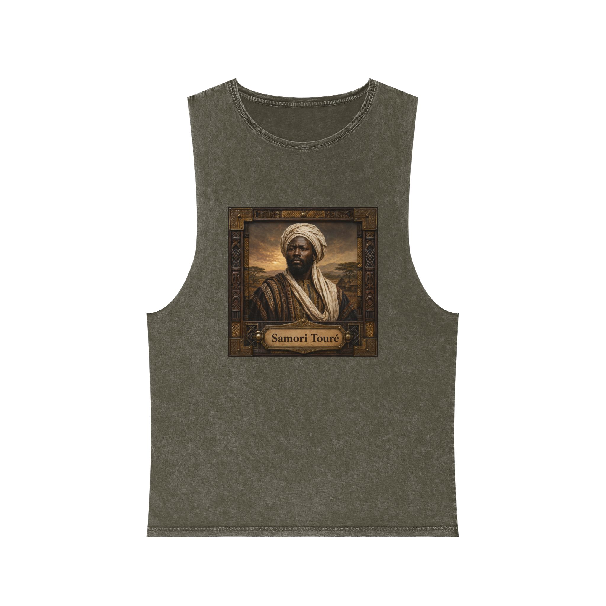 Samori Toure Unisex Stonewash Tank Top - Image 5