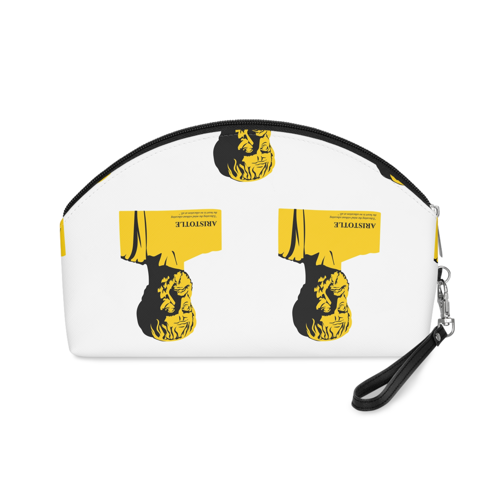 Aristotle Silhuette Flat Art Graphic Art Aristotle With Quote Makeup Bag - Image 2