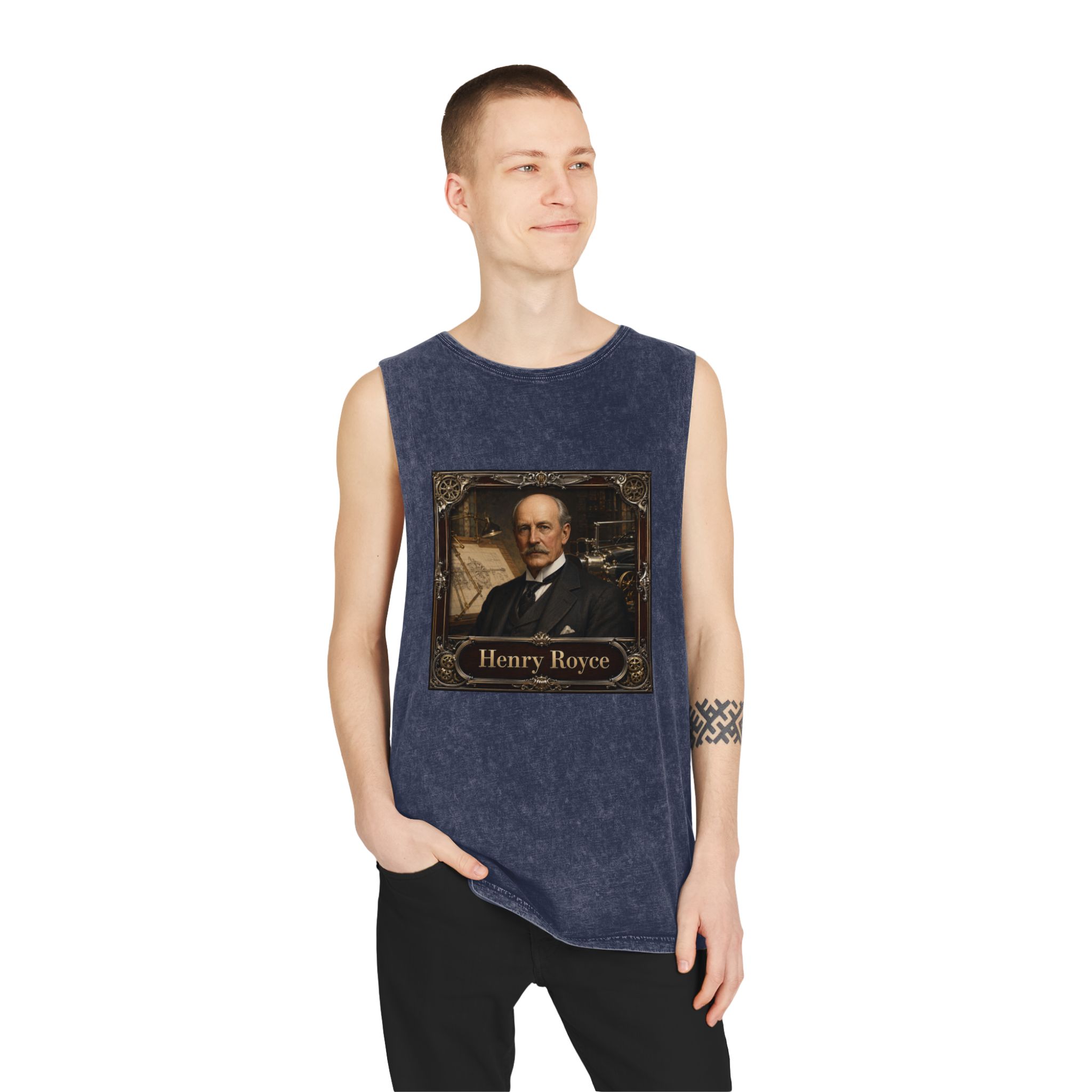 Henry Royce Unisex Stonewash Tank Top - Image 15