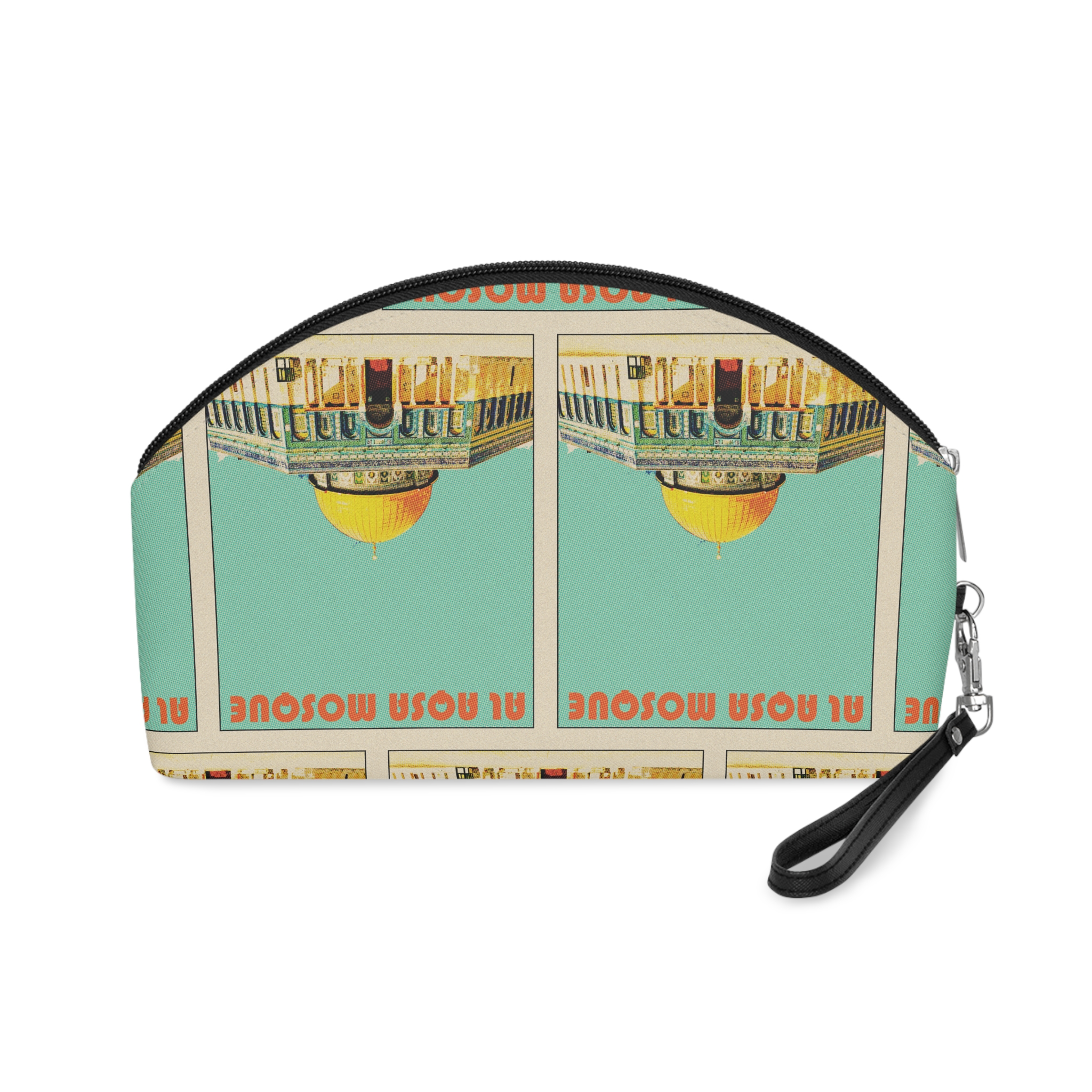 Al Aqsa Mosque Retro Travel Poster Makeup Bag - Image 2