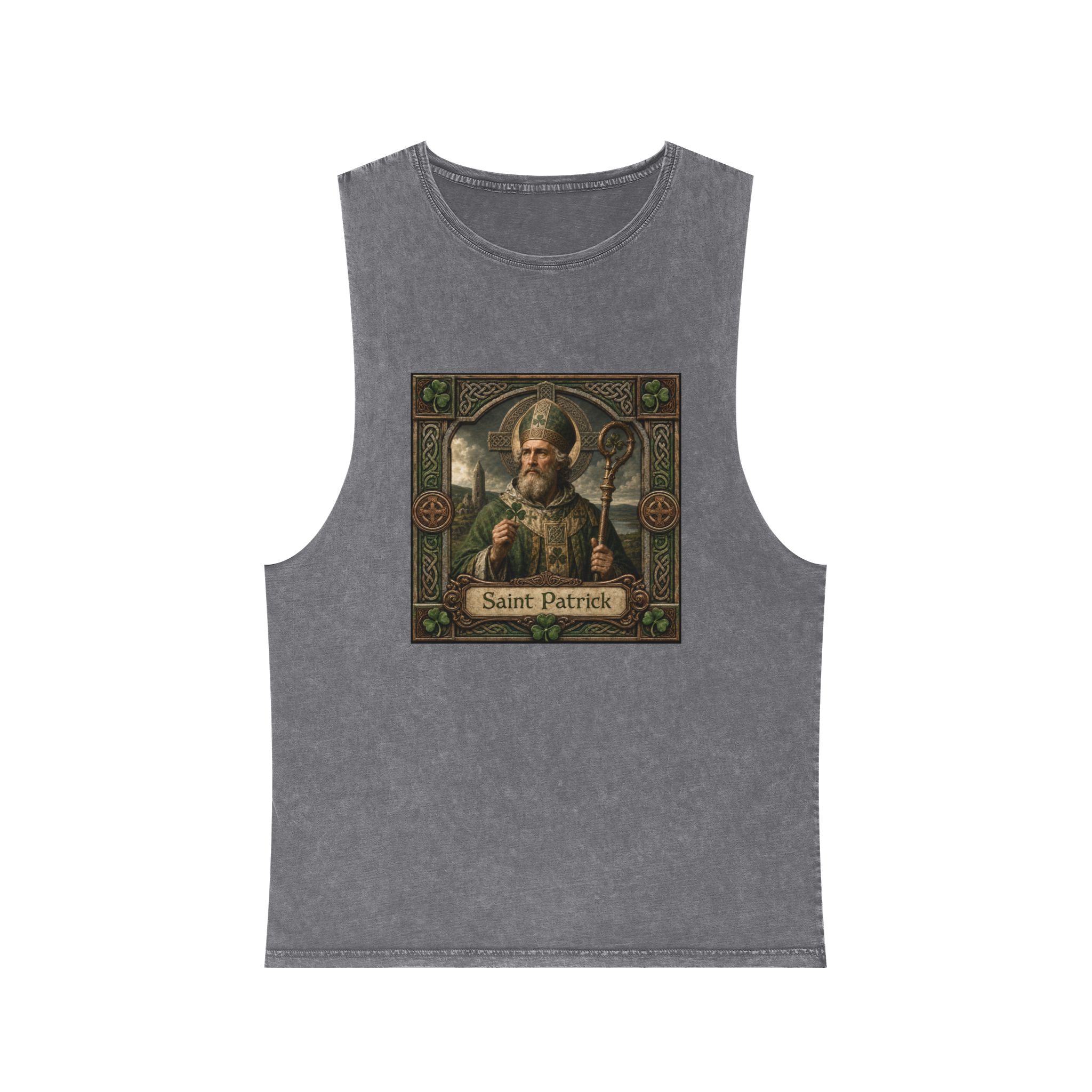 Saint Patrick Unisex Stonewash Tank Top - Image 9