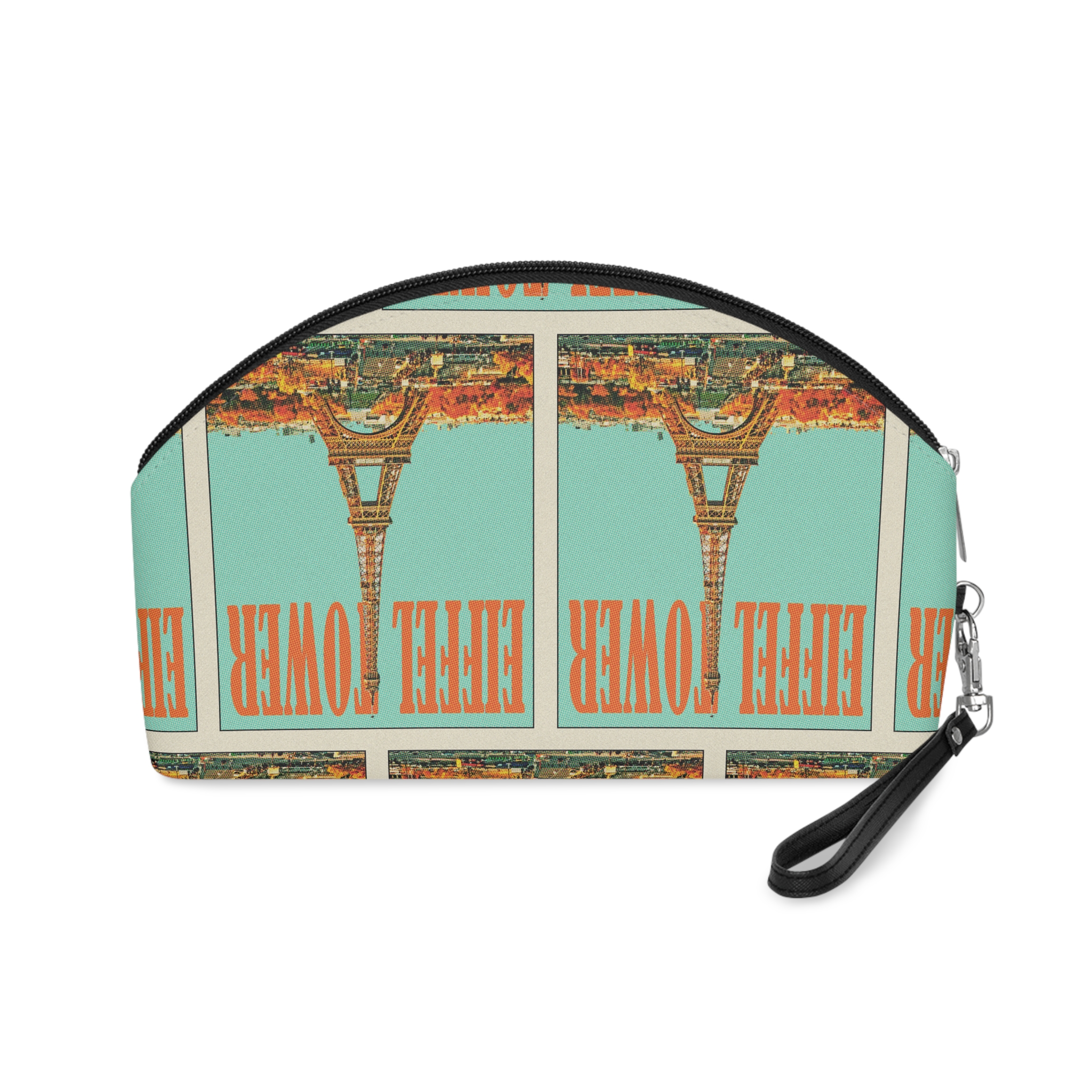 Eiffel Tower Retro Travel Poster (1) Makeup Bag - Image 2