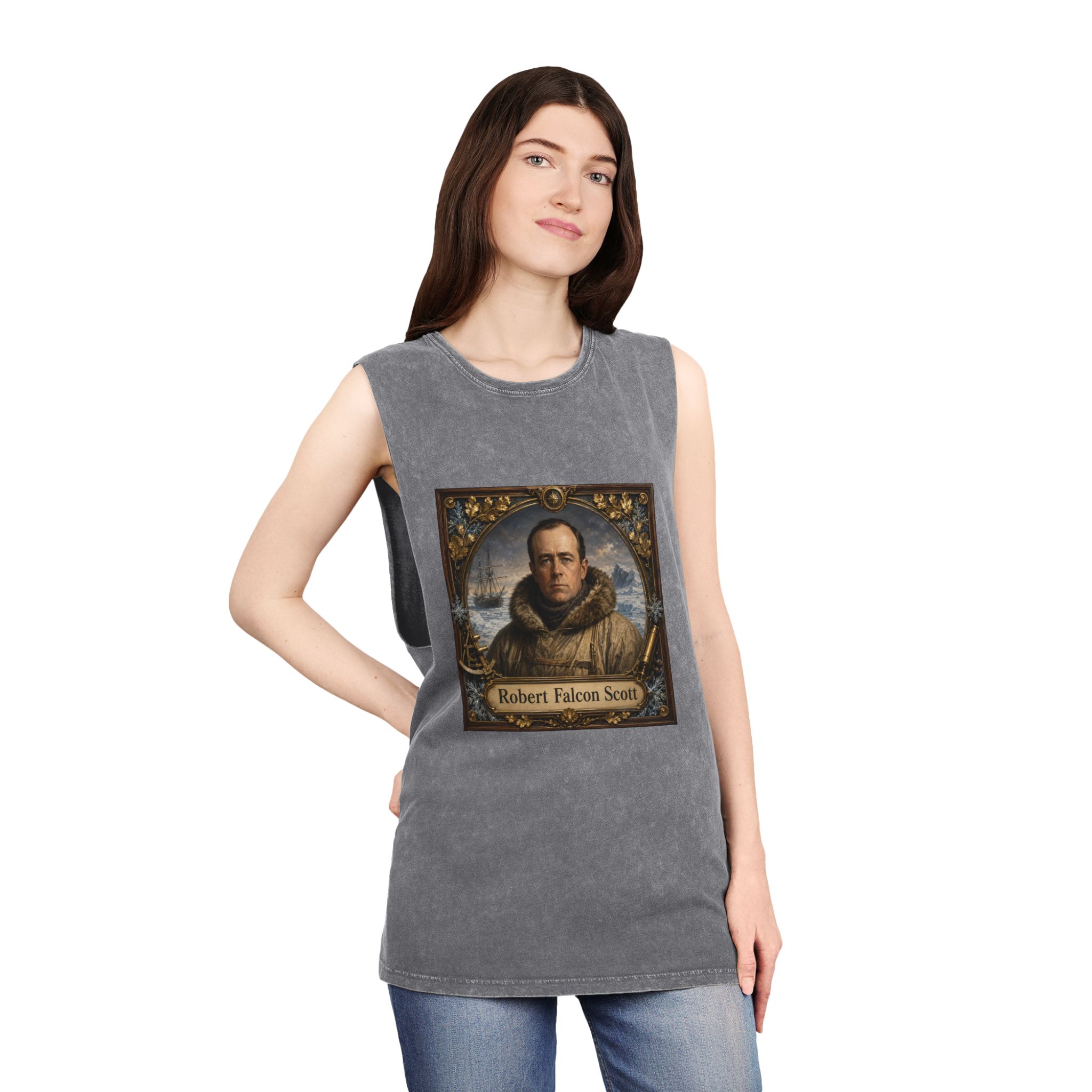 Robert Falcon Scott Unisex Stonewash Tank Top - Image 12
