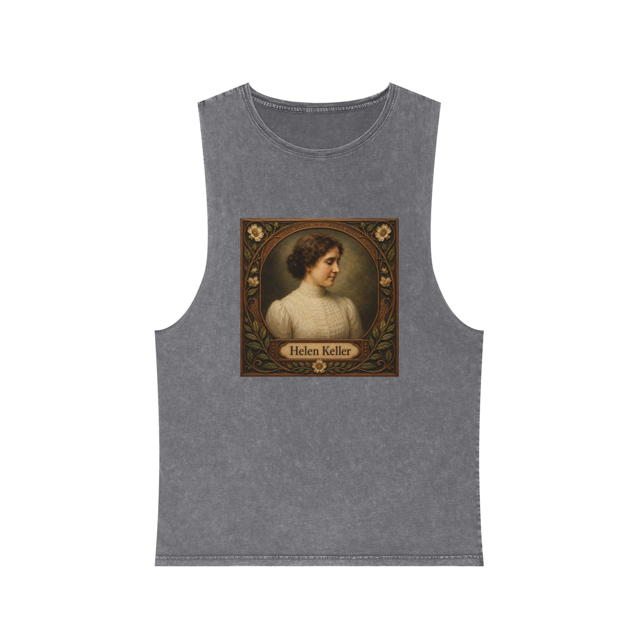 Helen Keller Unisex Stonewash Tank Top - Image 9