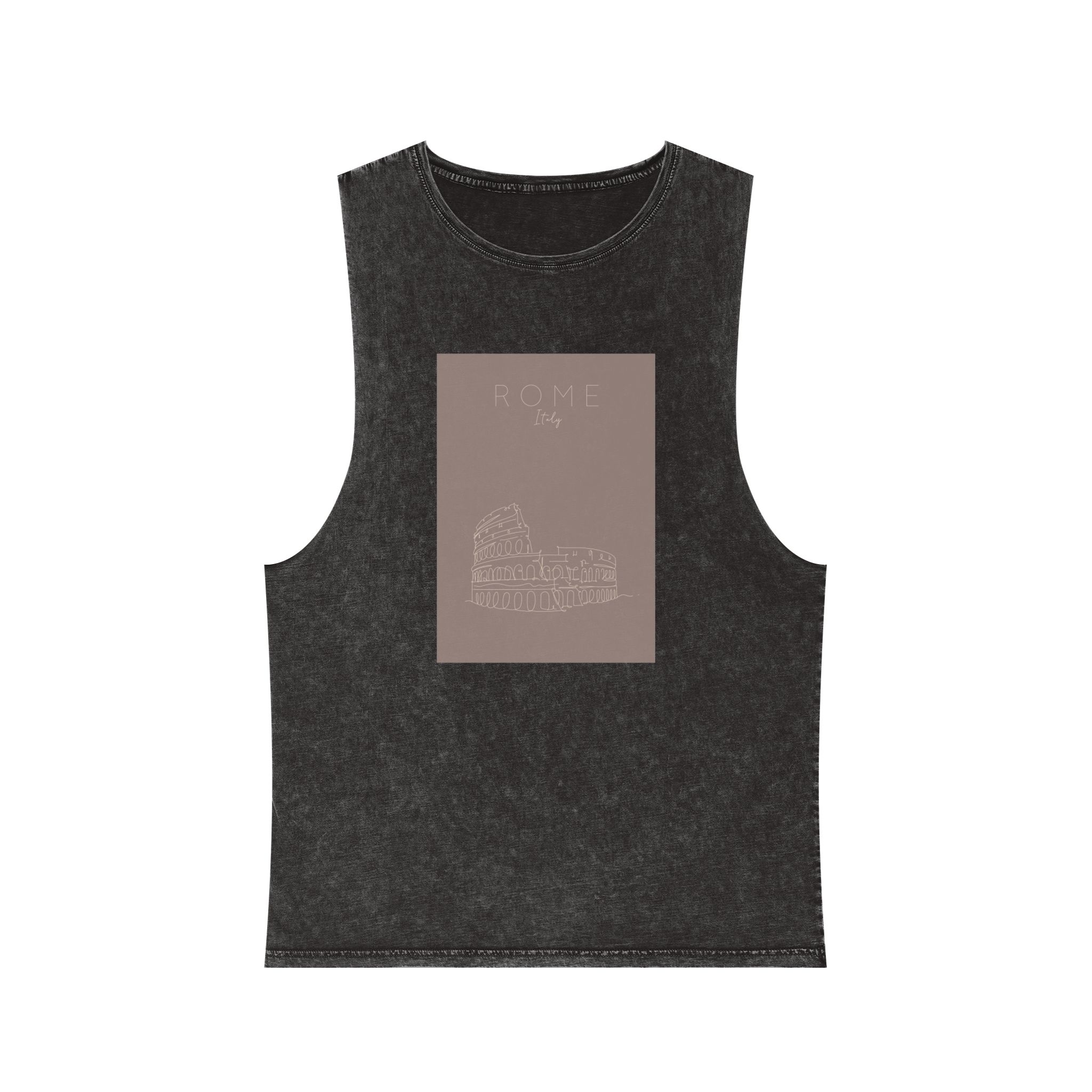 Poster City Rome Brown Unisex Stonewash Tank Top
