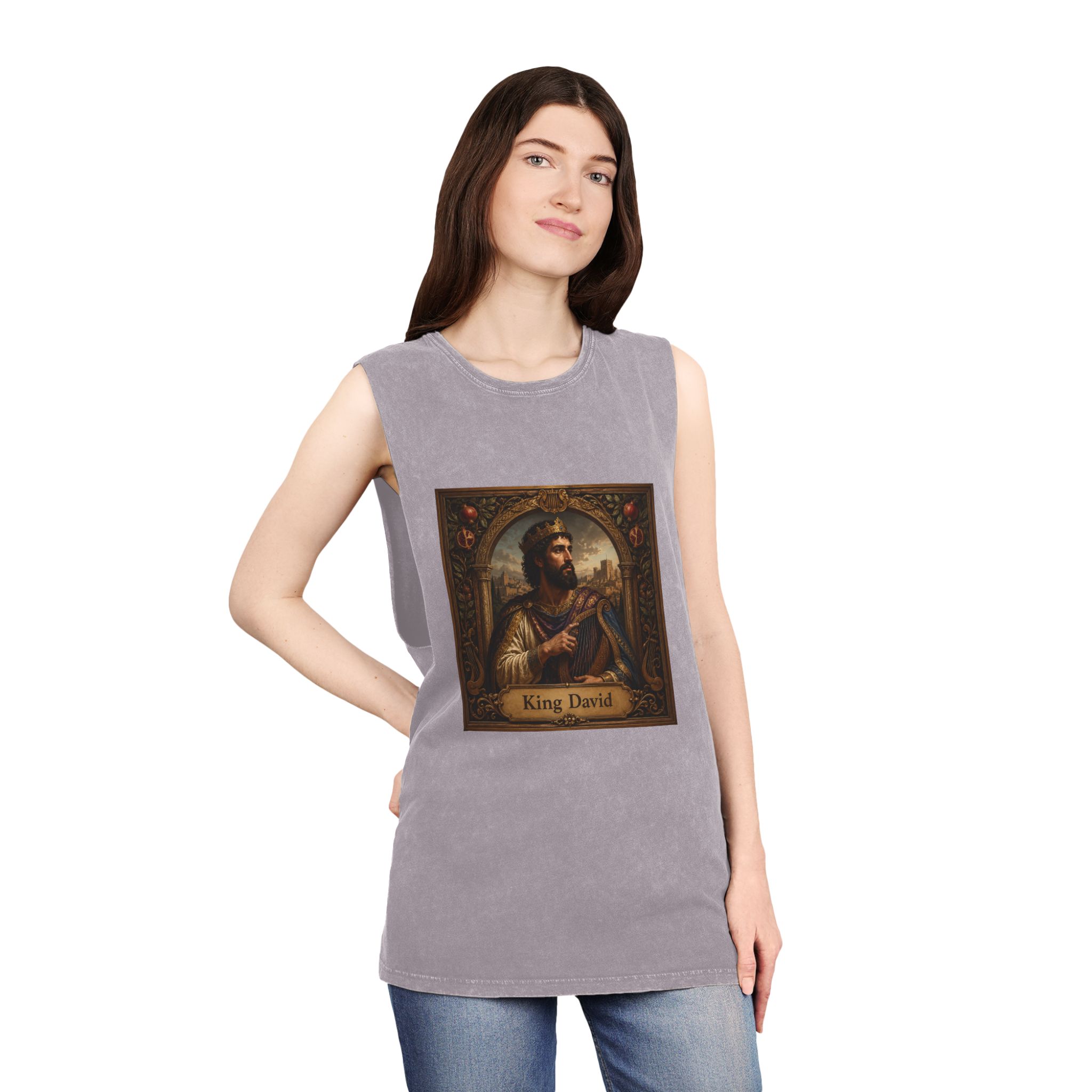King David Unisex Stonewash Tank Top - Image 20