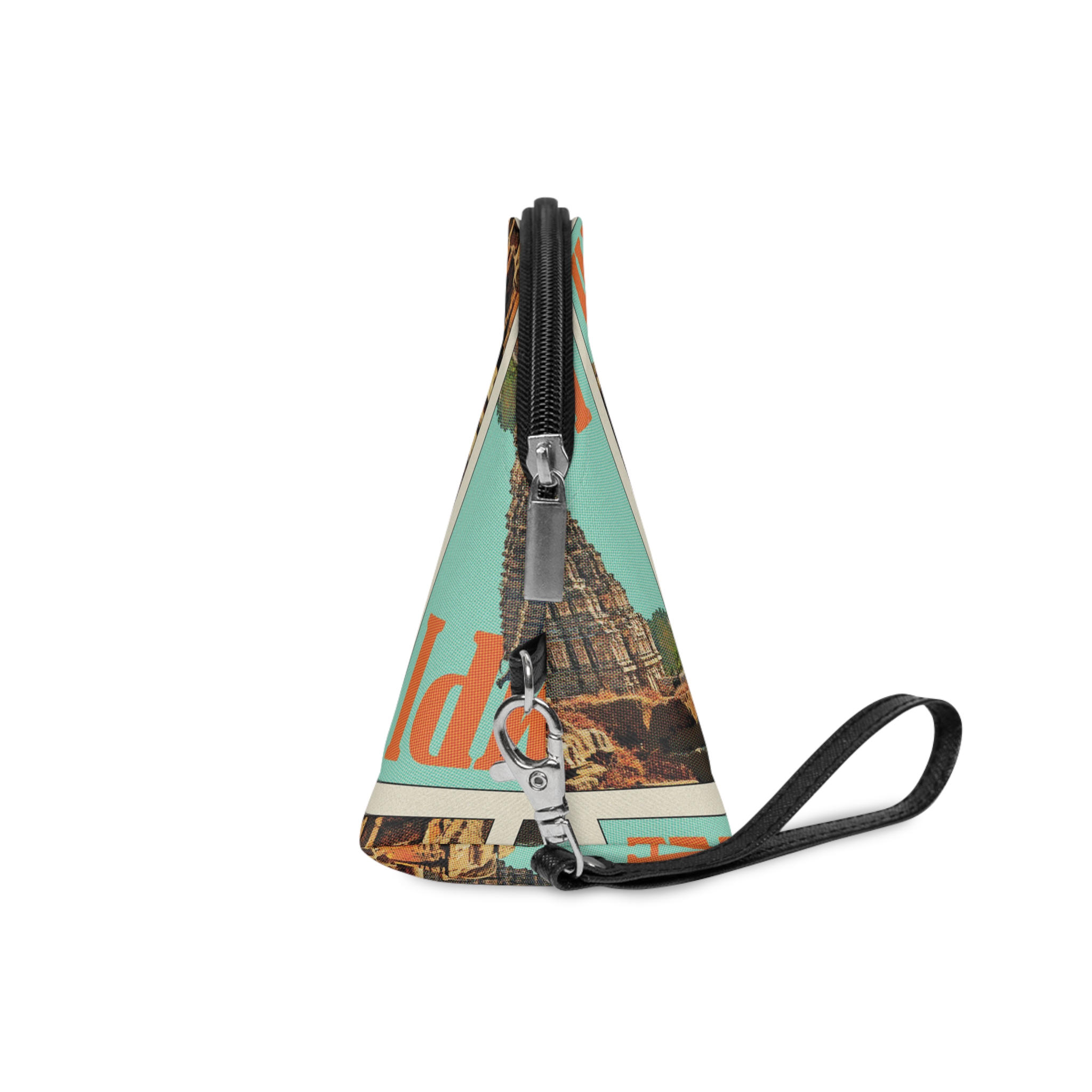 Hampi Retro Travel Poster (2) Makeup Bag - Image 3