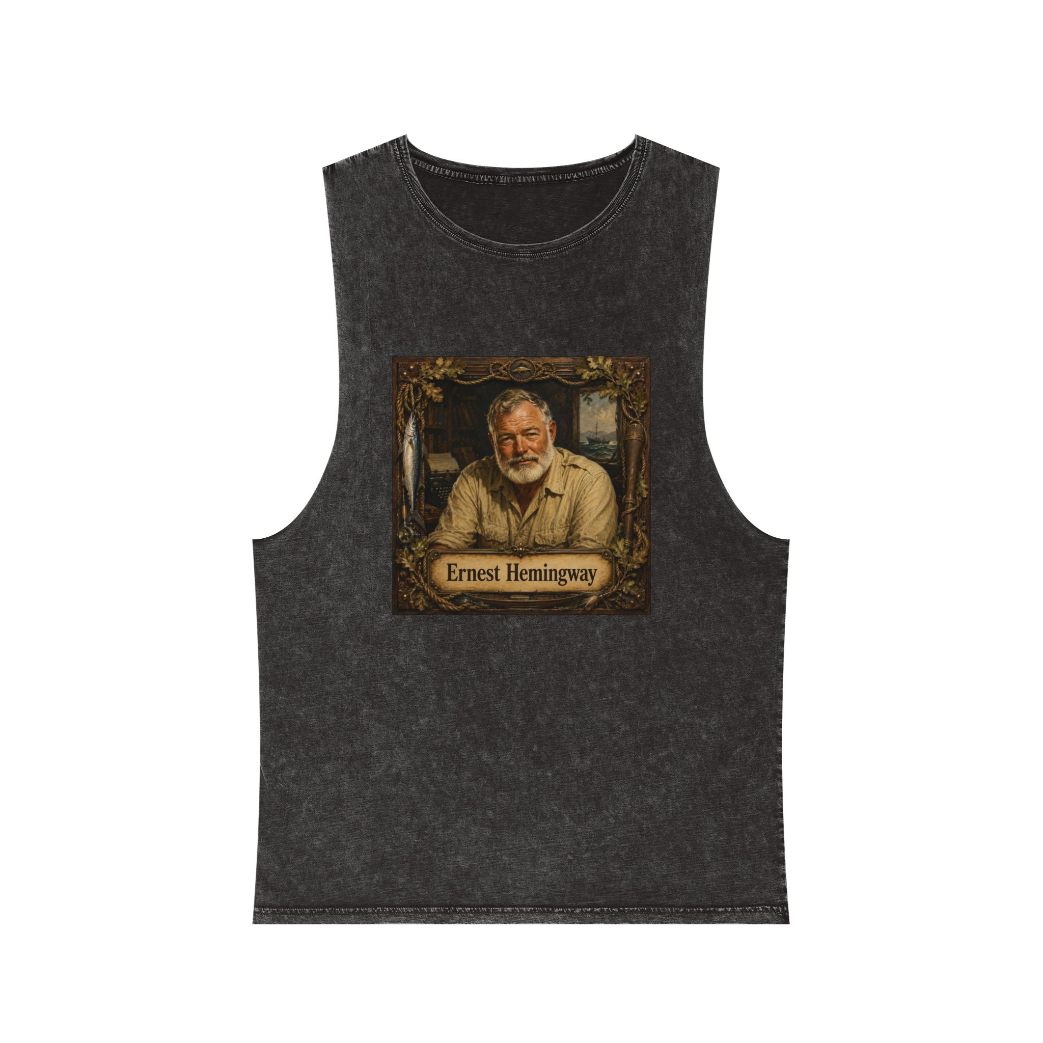 Ernest Hemingway Unisex Stonewash Tank Top