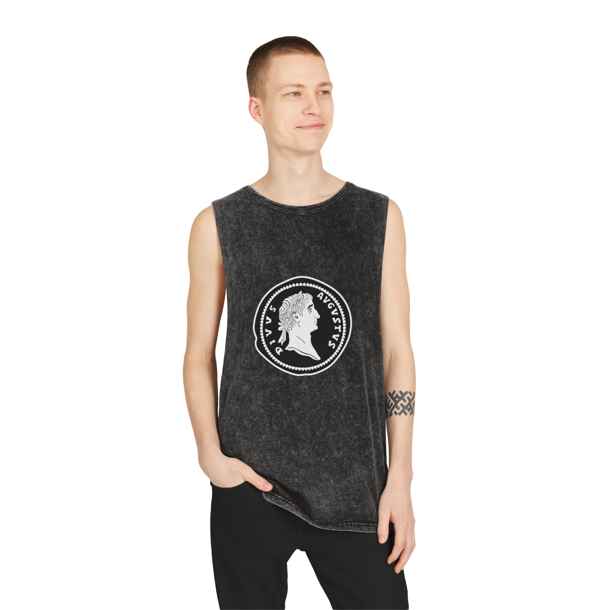 Historical Design E4E6D2 Unisex Stonewash Tank Top - Image 3