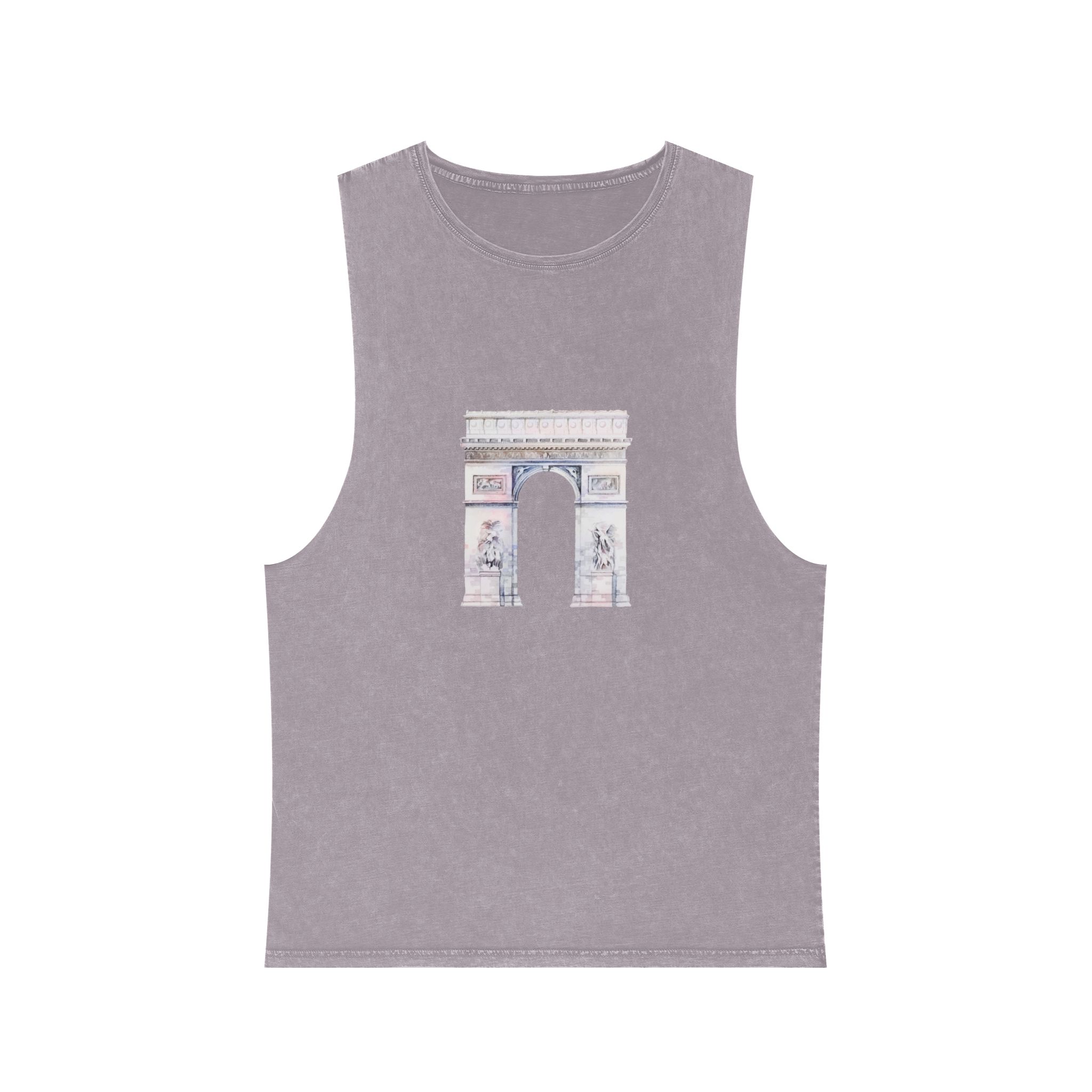 Arc de Triomphe Paris Vector Unisex Stonewash Tank Top - Image 17