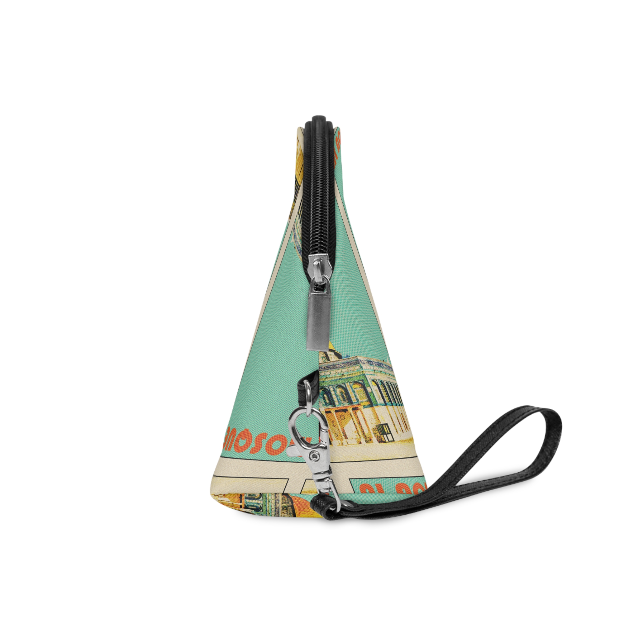 Al Aqsa Mosque Retro Travel Poster Makeup Bag - Image 3