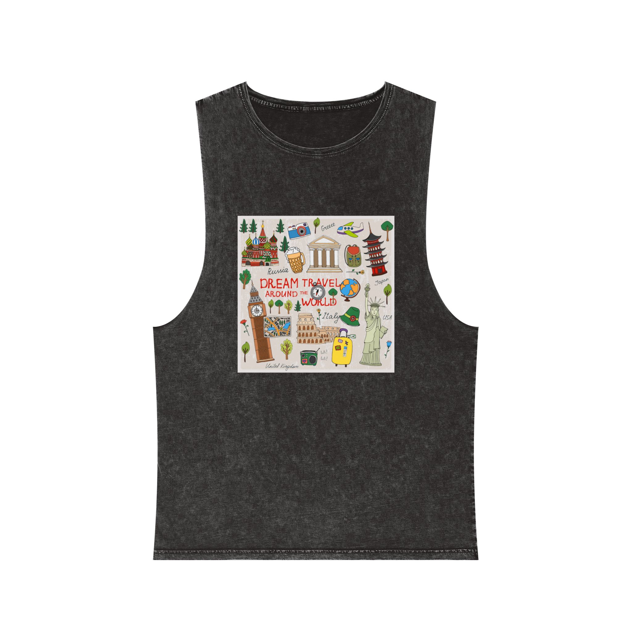 Historical Design AC647D Unisex Stonewash Tank Top