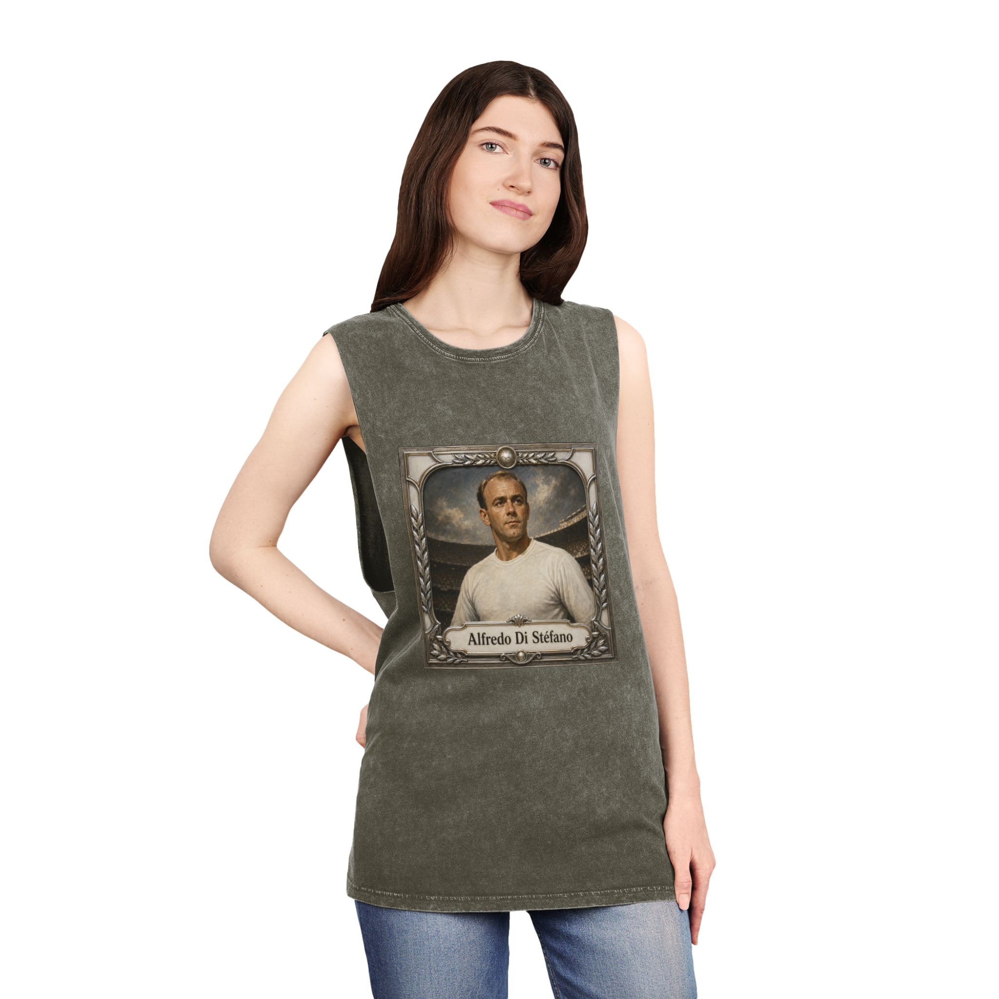 Alfredo Di Stefano Unisex Stonewash Tank Top - Image 8