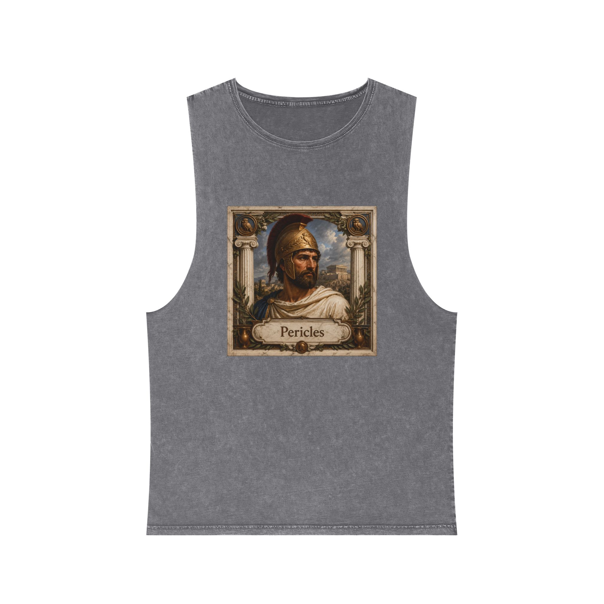 Pericles Unisex Stonewash Tank Top - Image 9