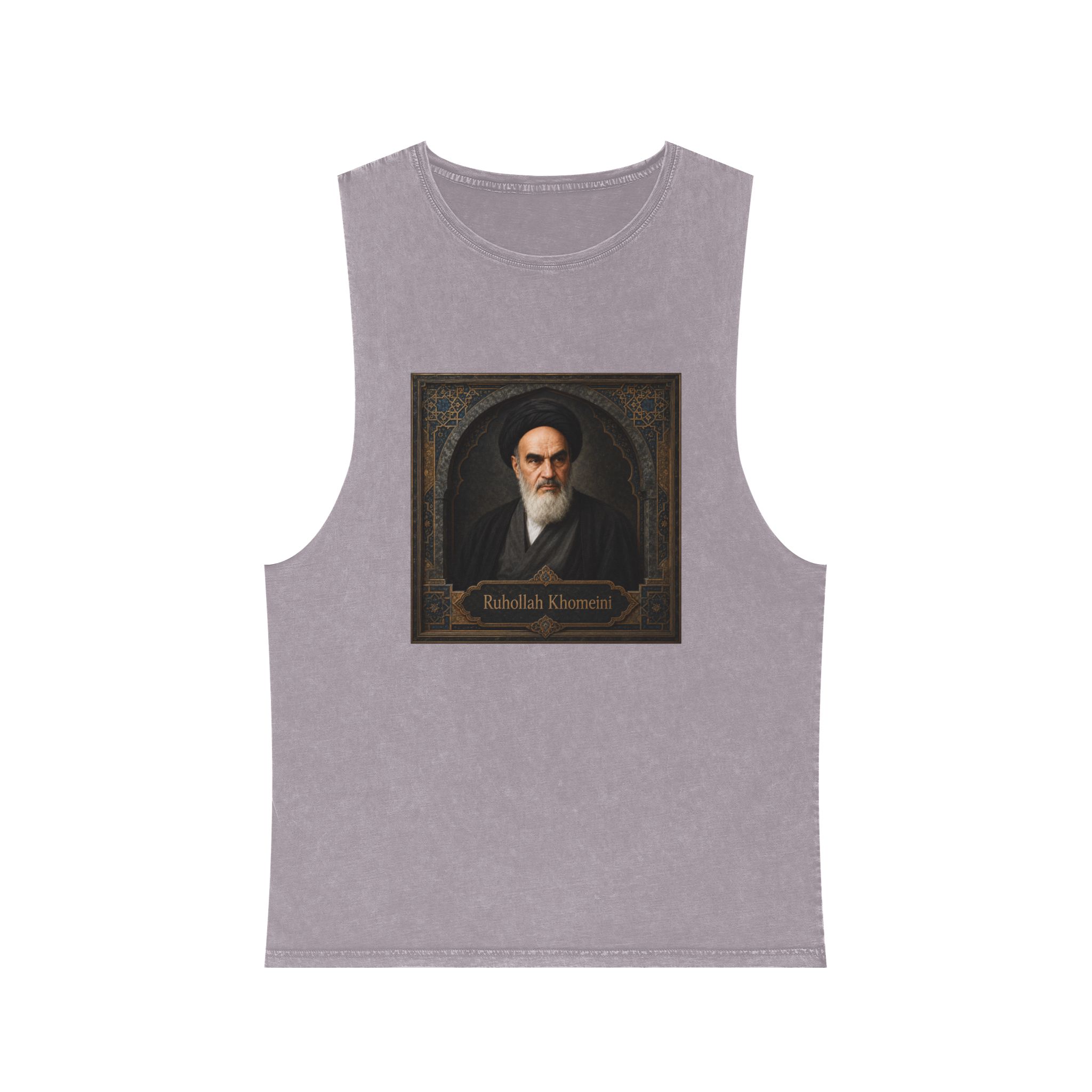 Ruhollah Khomeini Unisex Stonewash Tank Top - Image 17