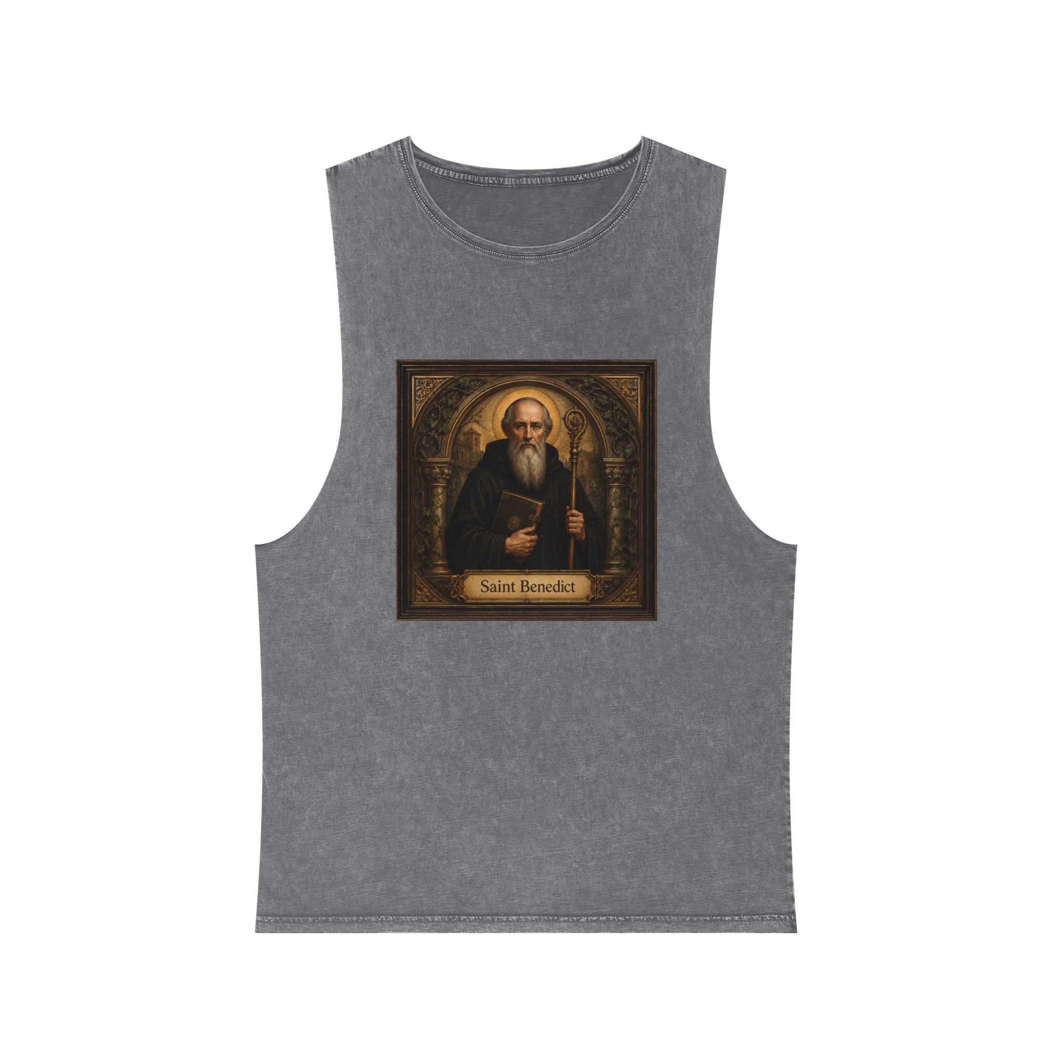 Saint Benedict Unisex Stonewash Tank Top - Image 9