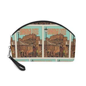 Edinburgh Castle Retro Travel Poster Makeup Bag