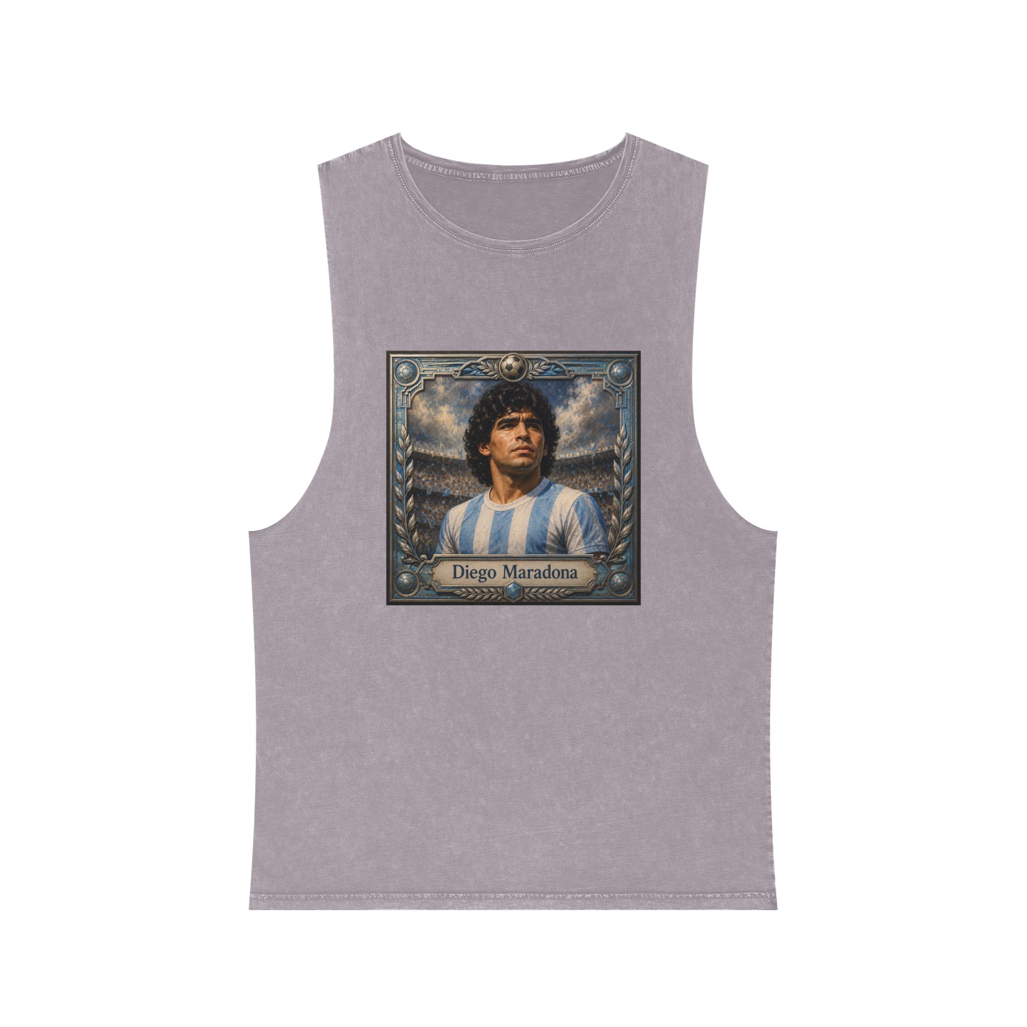 Diego Maradona Unisex Stonewash Tank Top - Image 17