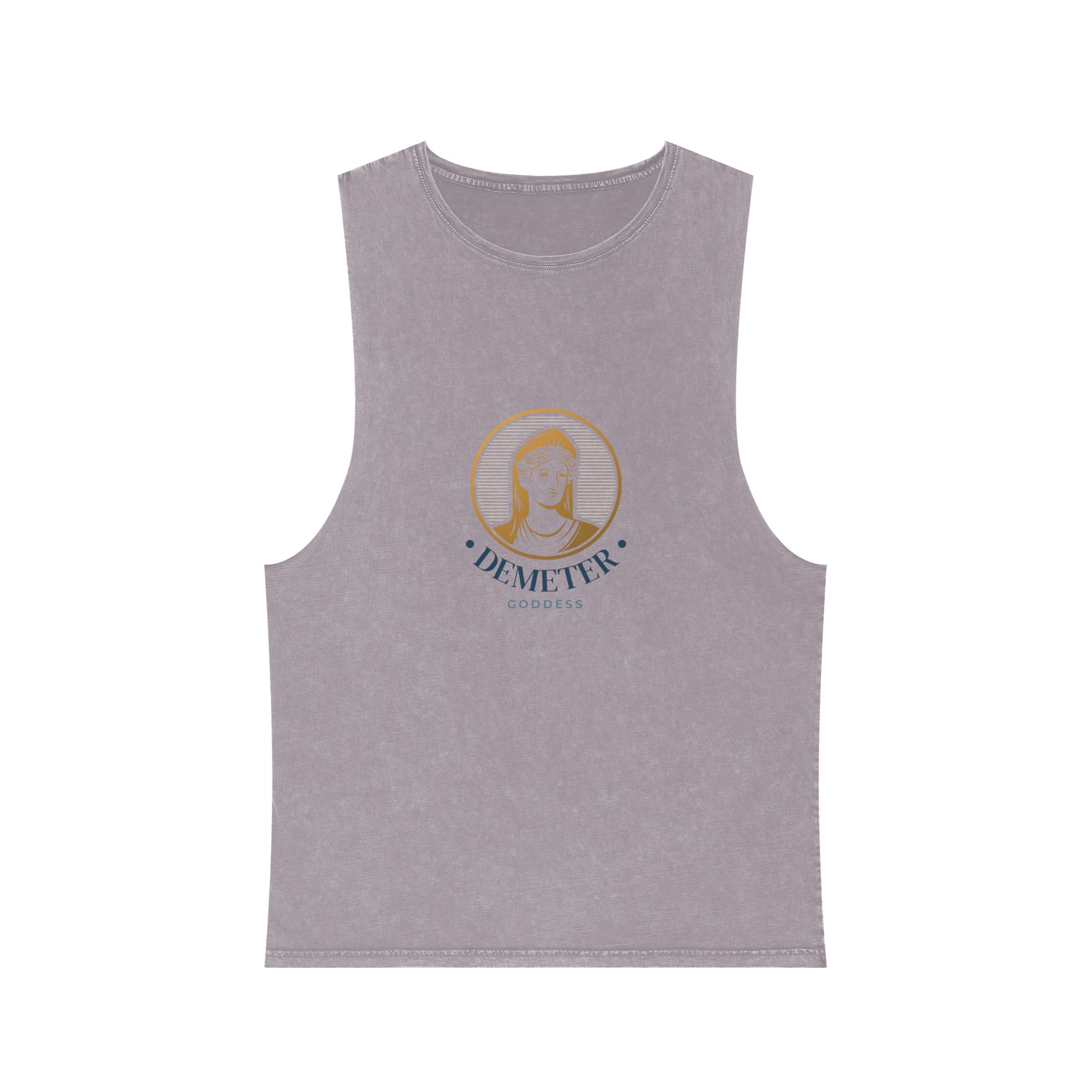 Detailed Goddess Logo With Golden Elements Unisex Stonewash Tank Top - Image 17