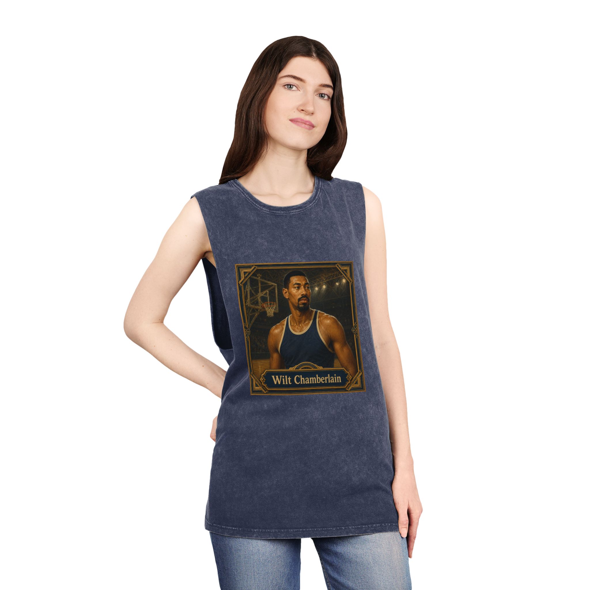 Wilt Chamberlain Unisex Stonewash Tank Top - Image 16