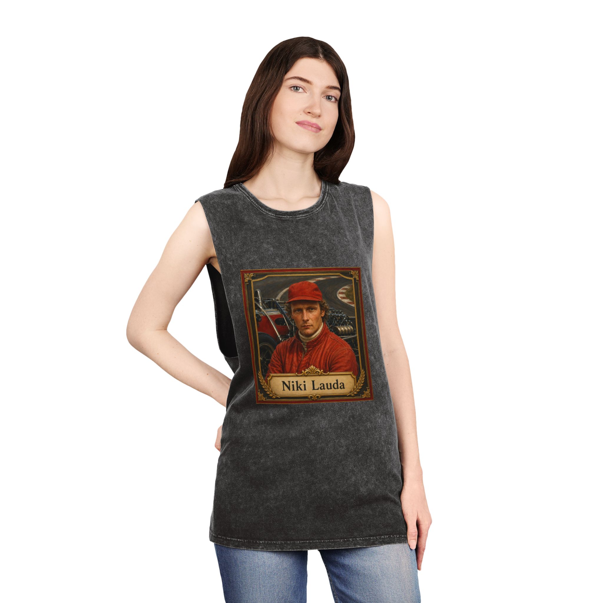 Niki Lauda Unisex Stonewash Tank Top - Image 4